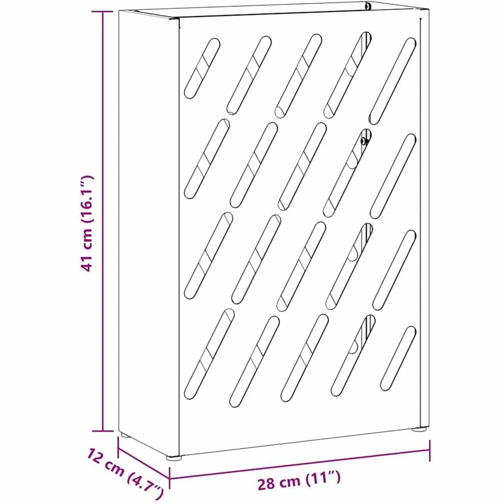 vidaXL Porte-Parapluie Blanc Acier 28x12x41 cm Moderne Design rectangulaire