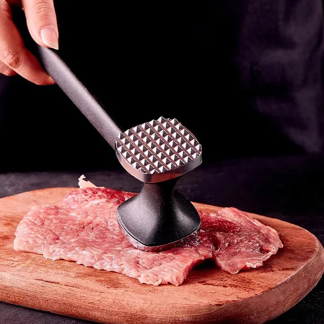 Attendrisseur de Viande en Acier Inoxydable, Marteau Double Face pour Steak, Poulet, Porc, Lave-Vaisselle