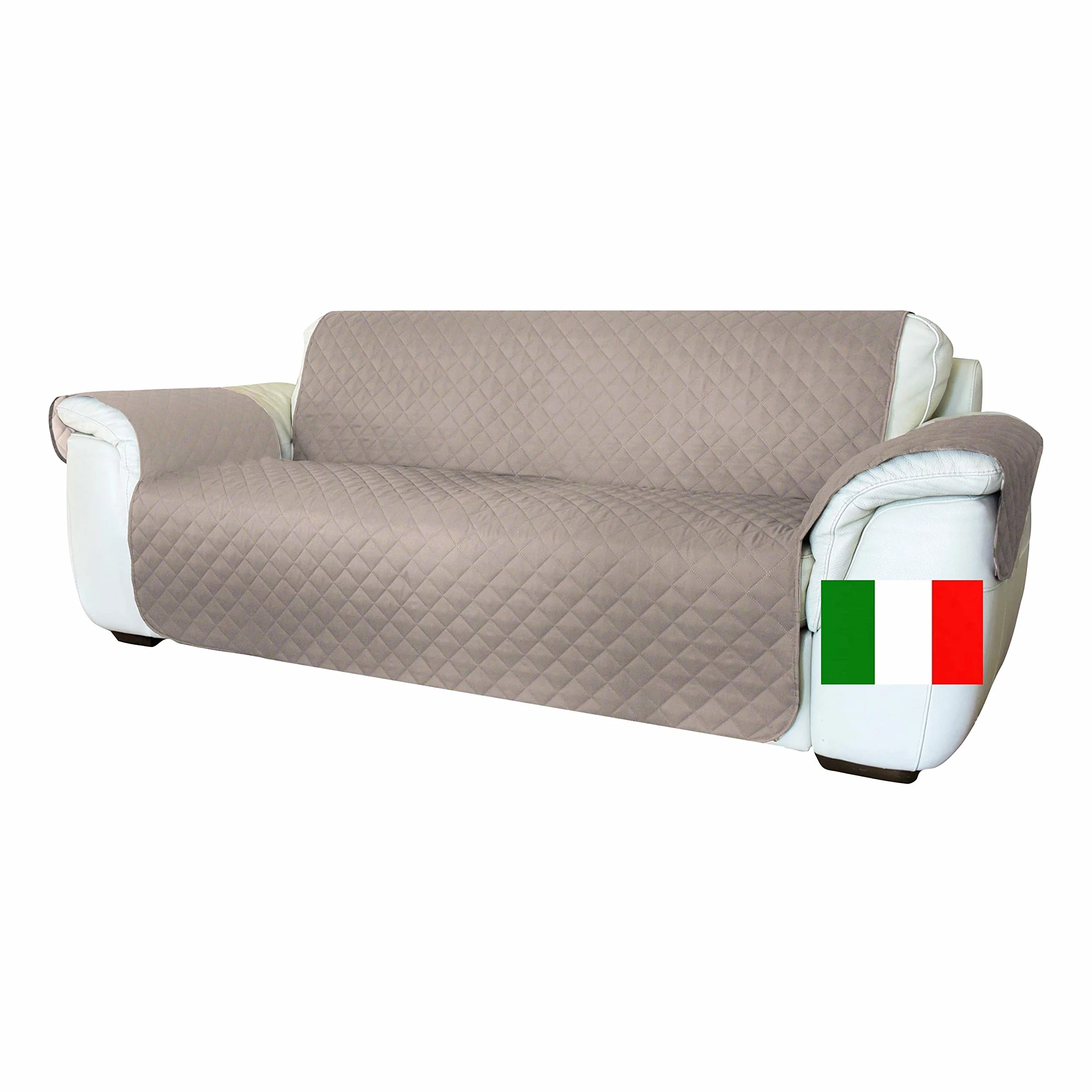 Moonange Housse de canapé 3 Places 165 cm Imperméable Réversible Antidérapante Taupe