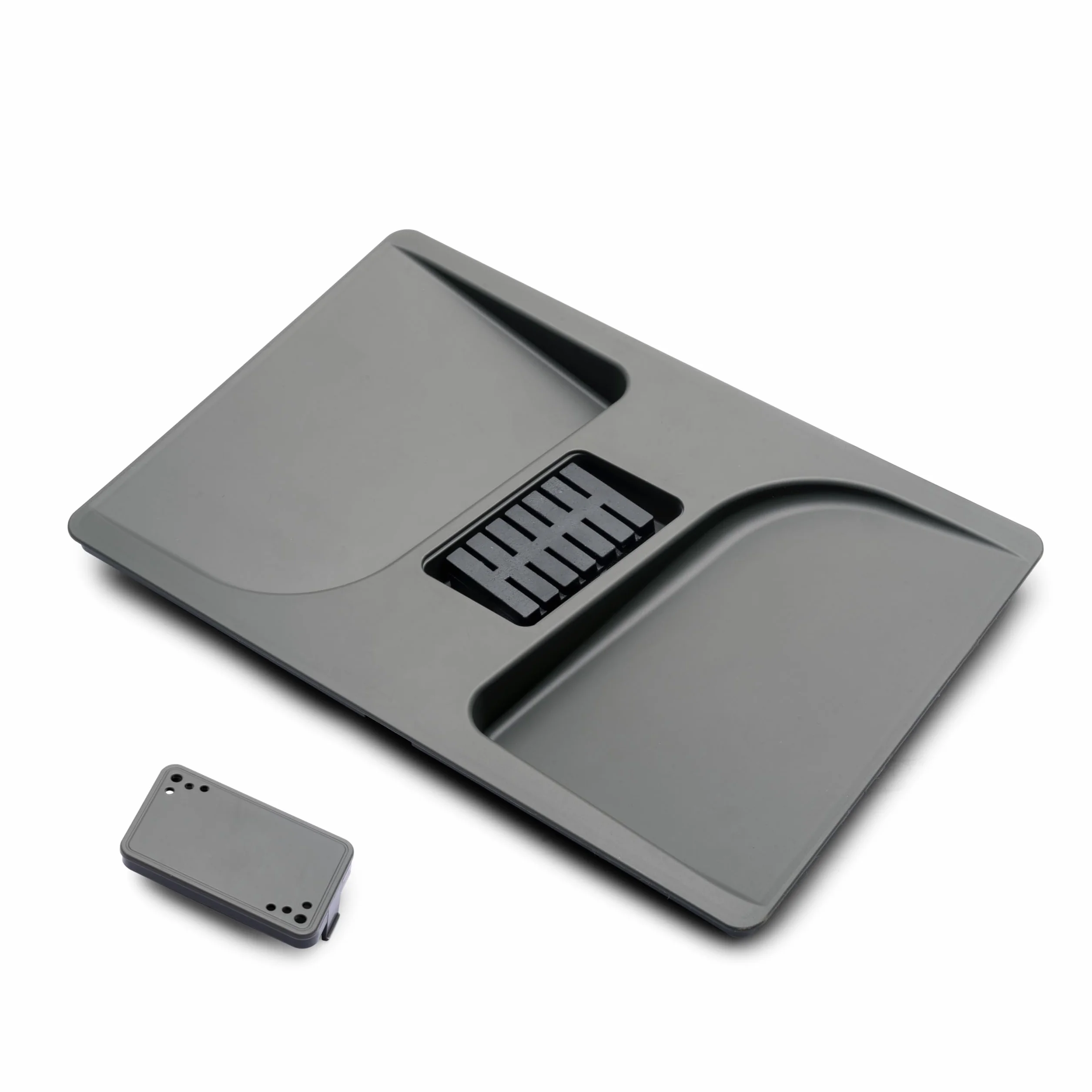 Emuca Poubelles tiroir cuisine couvercle anti-odeurs 2x15L H 266 mm Plastique gris anthracite