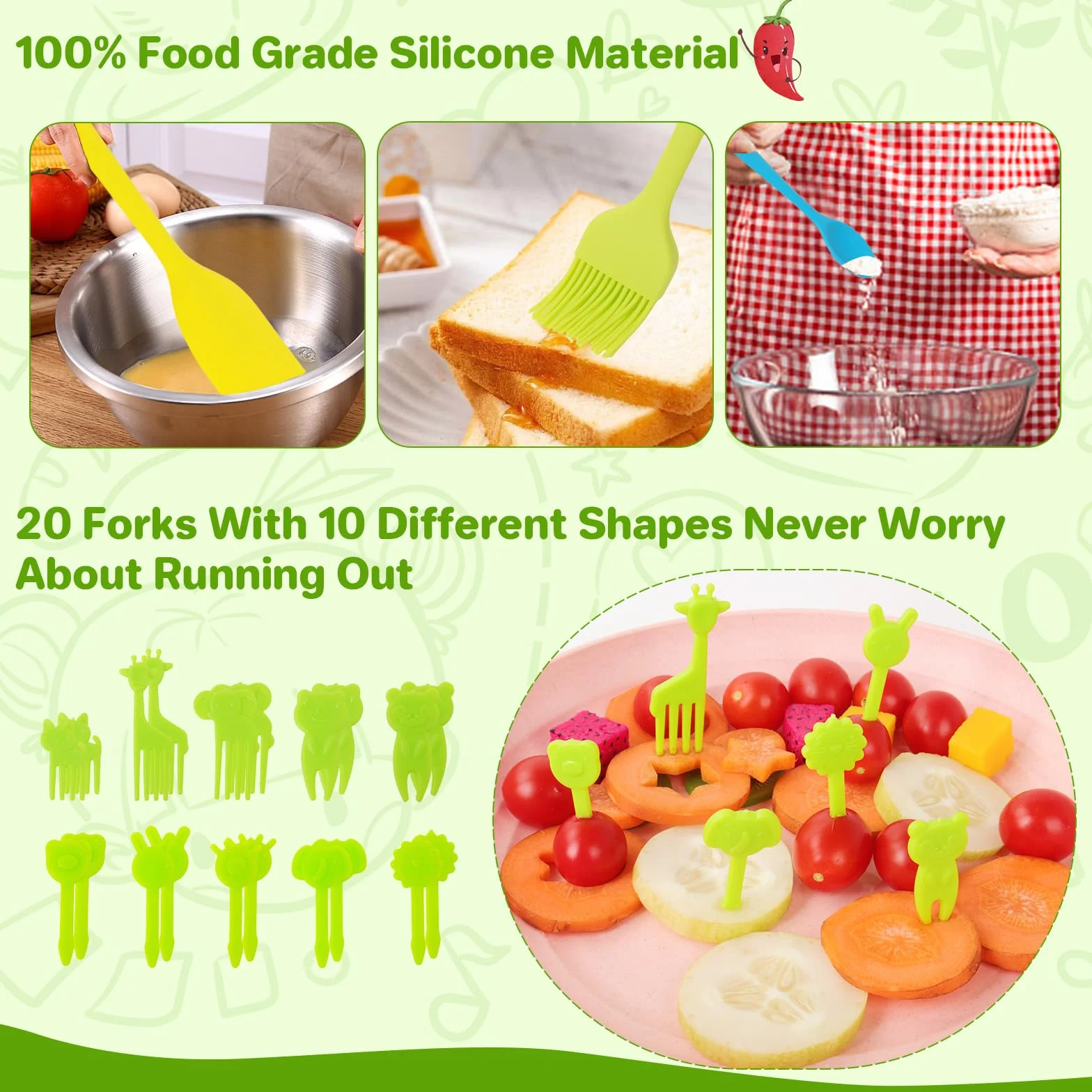 Montessori Lot de 43 couteaux pour enfants Ustensiles de cuisine en plastique 3-12 ans avec cutter