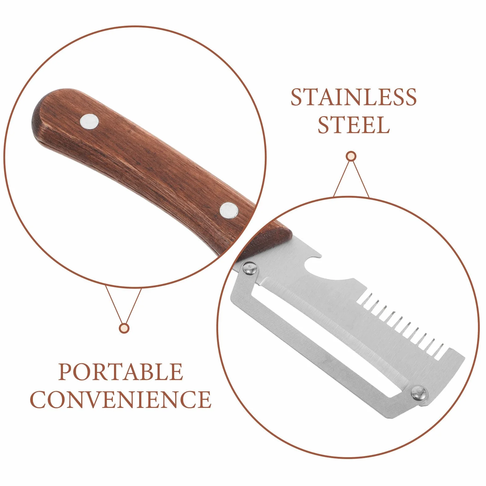 Lot de 2 Éplucheur à LScallion Slicer multifonctions 2 en 1 avec manche en bois pour légumes fruits oignons