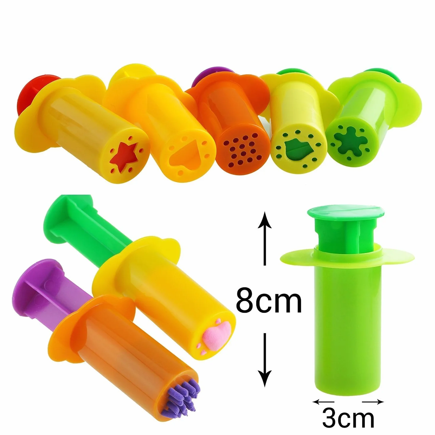 Lot de 10 extrudeuses à pâte - 5 motifs