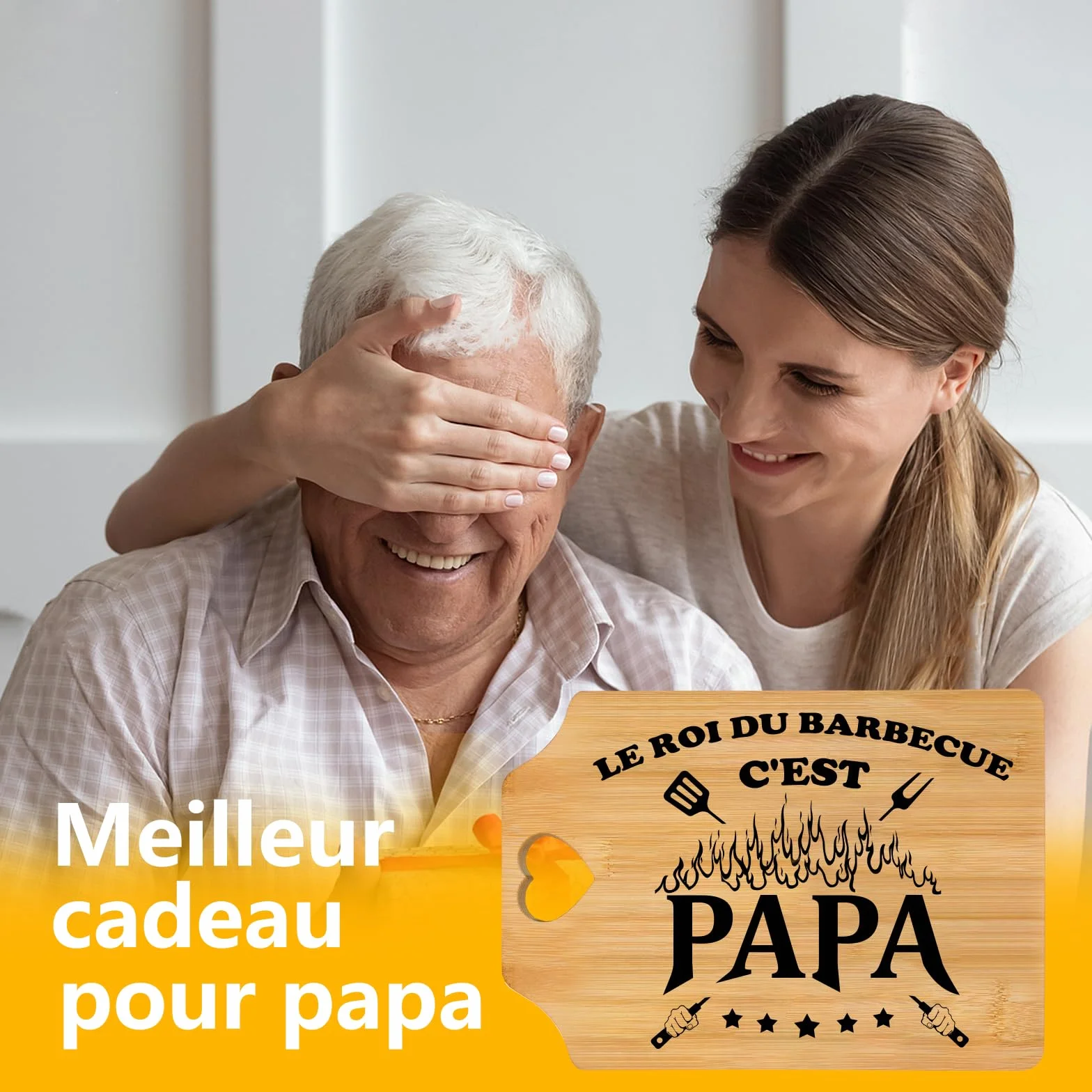 Planche à découper en bambou Cadeau pour Papa Fête des Pères Noël