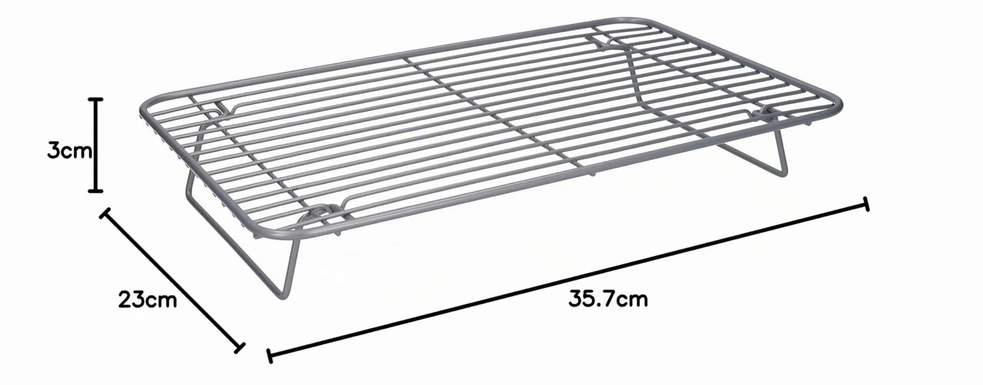 Master Class Smart Ceramic Grille de Cuisson Antiadhésif Acier au Carbone 35,5 x 23 cm