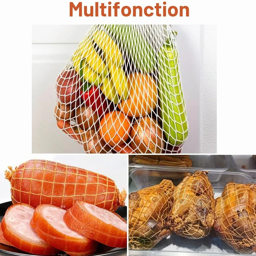 Rouleaux de filet à viande en coton 1m x 9cm, filet de cuisson élastique pour rôtir et conserver viandes