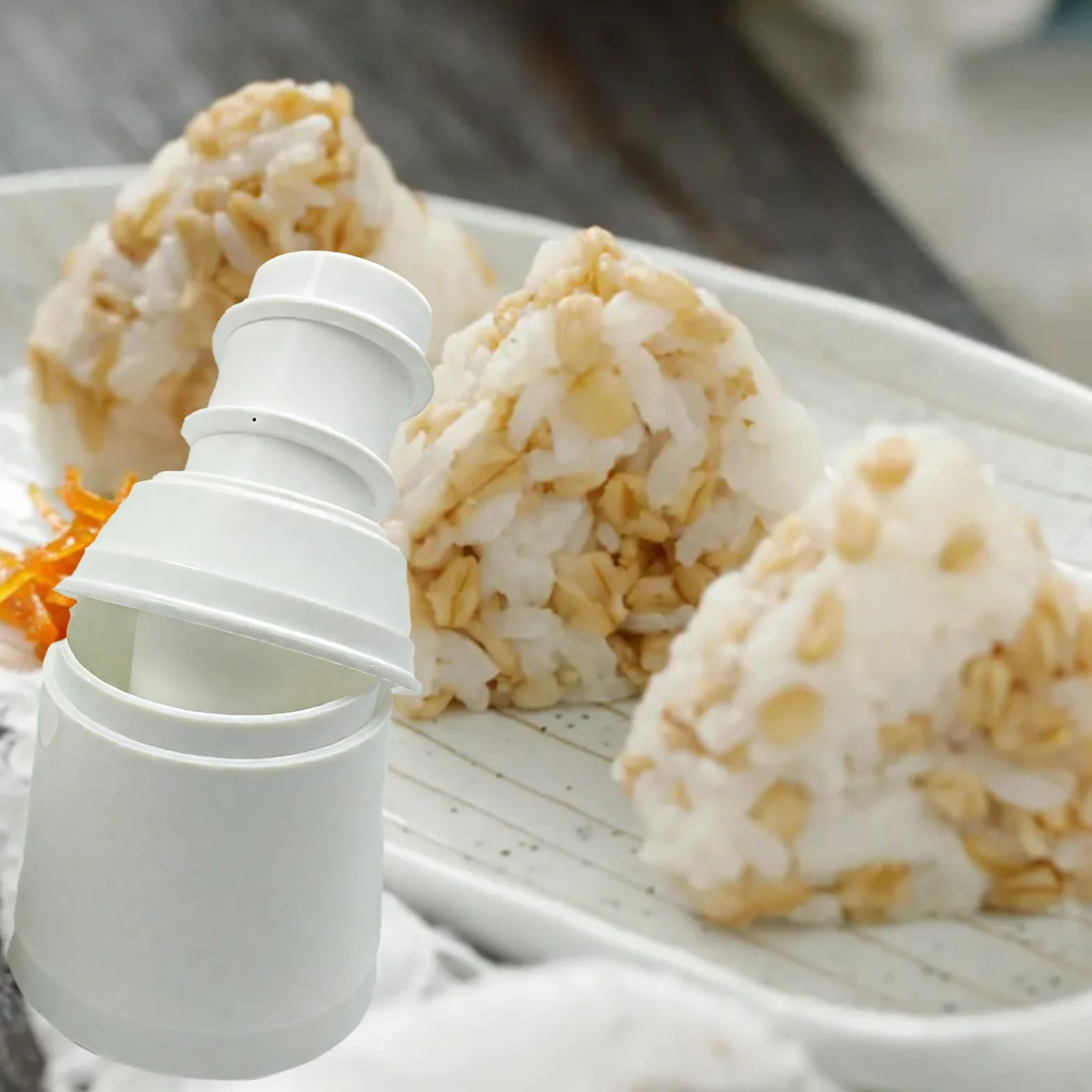 Lot de 2 moules onigiri forme 3 en 1 pour boulettes de riz, poisson et wonton sushi