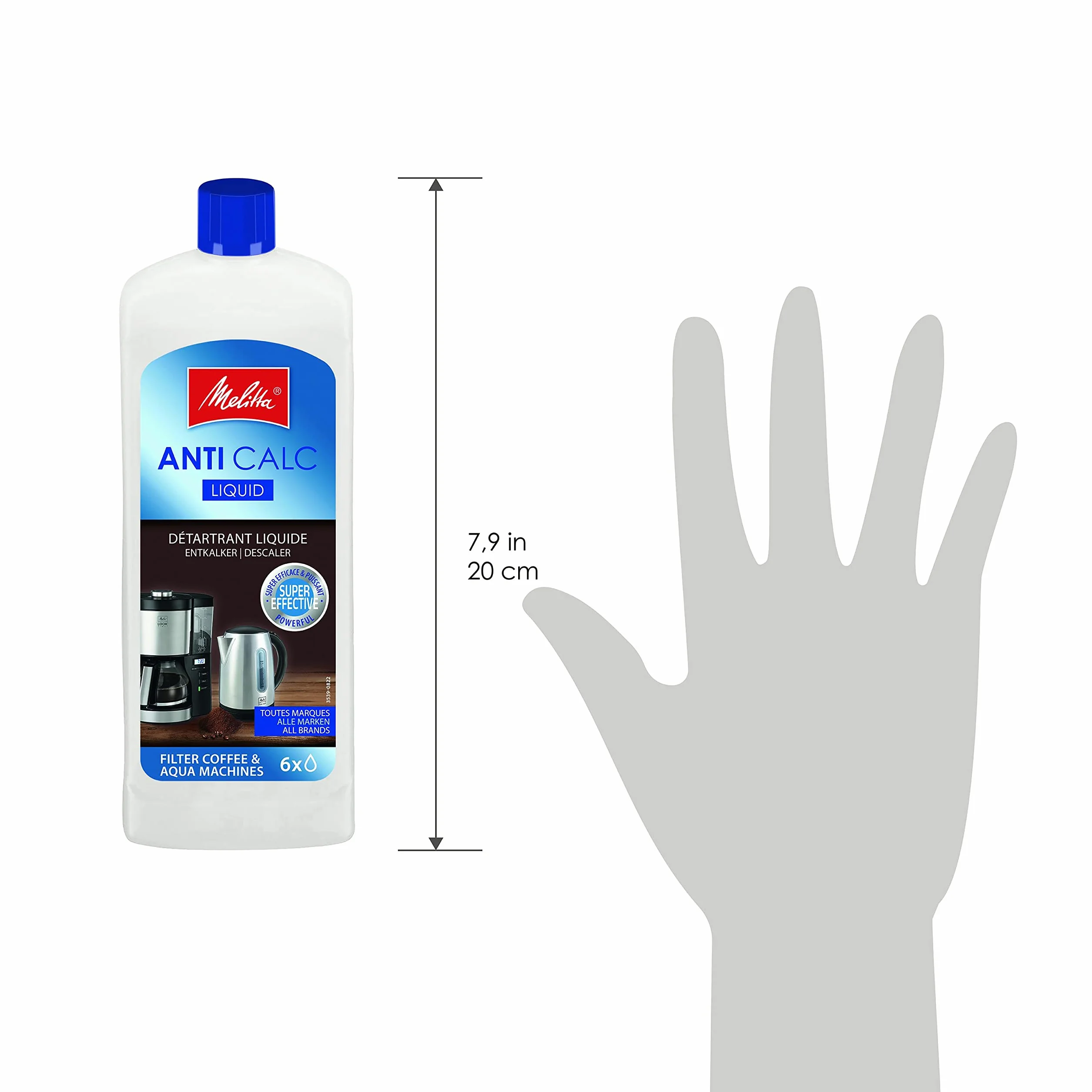 Melitta Détartrant Liquide 250ml Anti Calc pour Machine à café filtre