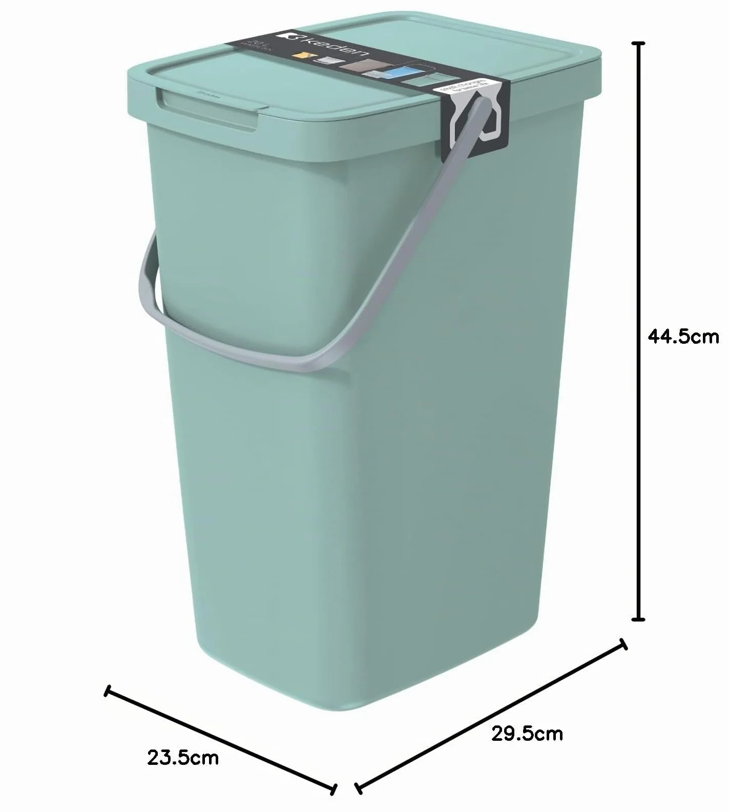 Keden Systema Q Poubelle de tri sélectif 20L avec couvercle Vert clair
