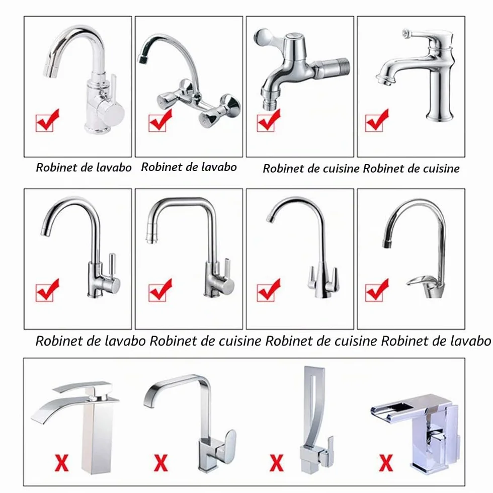 Filtre eau Robinet à Charbon Actif, 6 Pièces Purificateur Mini Water Filtre Robinet pour Cuisine, Filtre Anti Calcaire Rond 6-Layer Filtration