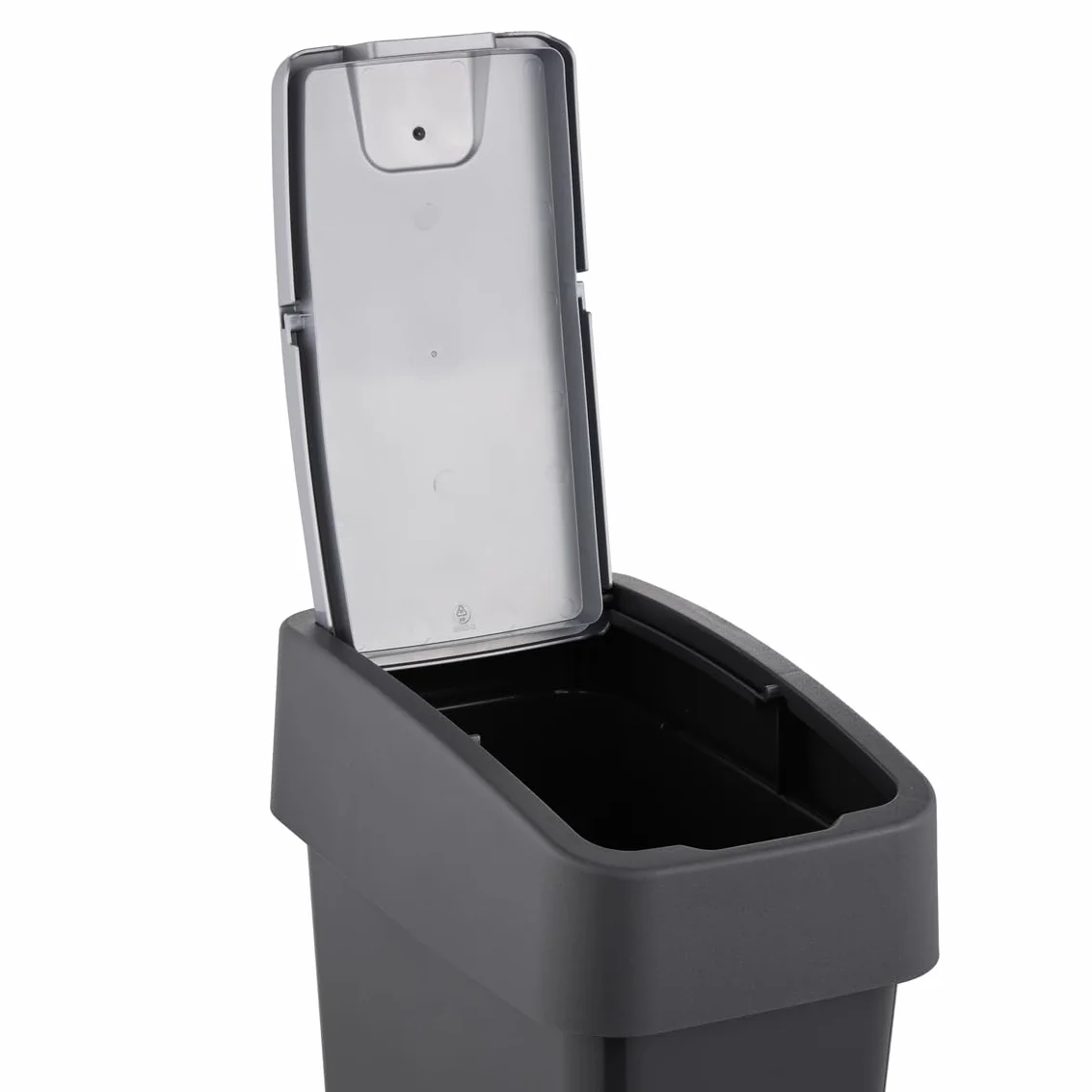 Keeeper Poubelle avec Couvercle Rabattable Soft Touch 10 L 29.5x18x36.5 cm Gris Graphite