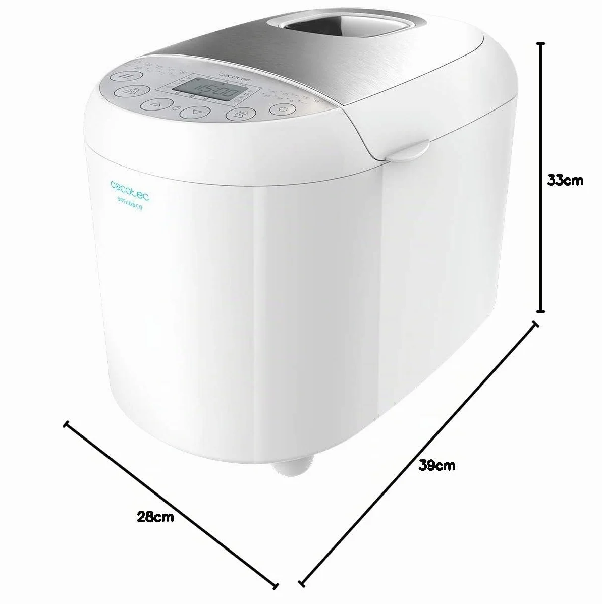 Cecotec Machine à Pain Bread&Co 1000 Delicious 1 kg 19 Programmes Automatiques 15 Heures Programmables
