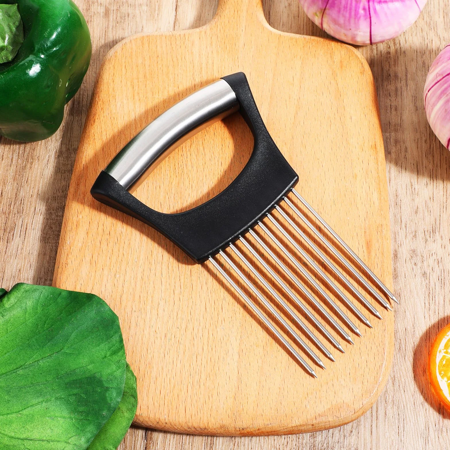 Sibba Trancheuse d'Oignons en Acier Inoxydable pour Couper Légumes Fruits