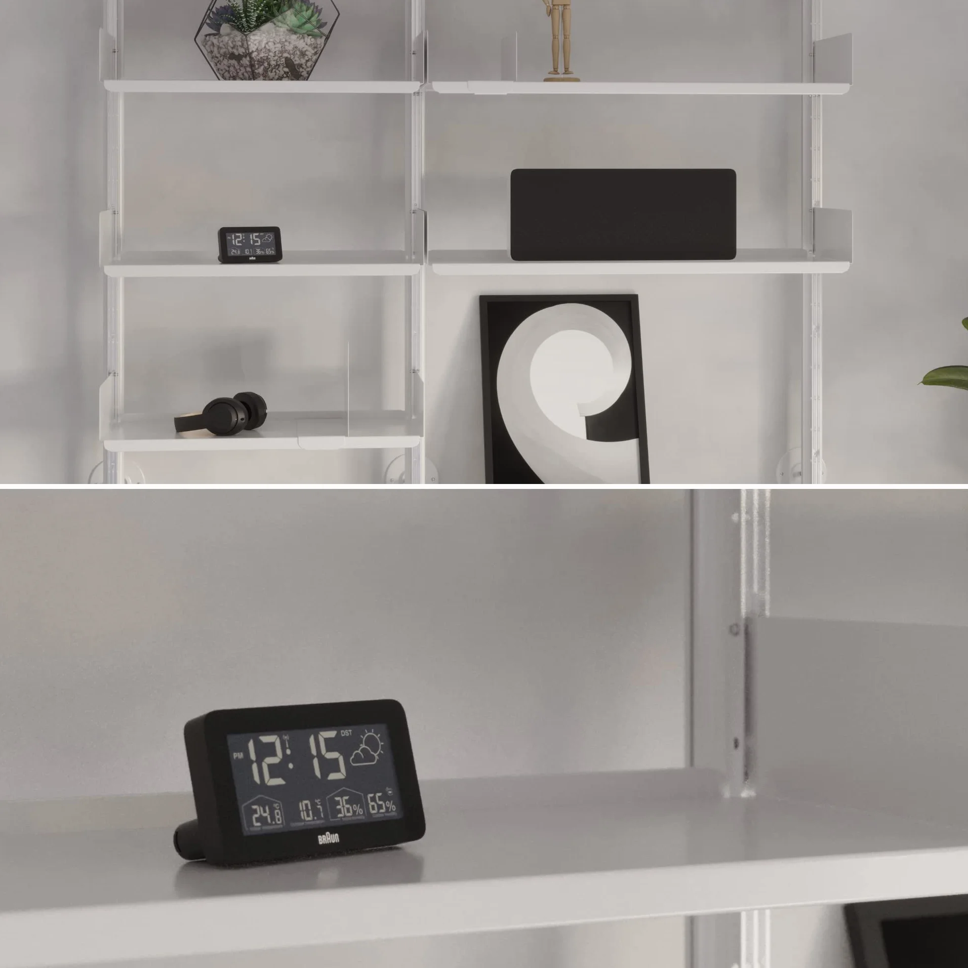 Braun BC13BP-DCF Station météo numérique radio-pilotée avec réveil, température, humidité, prévisions et alarme
