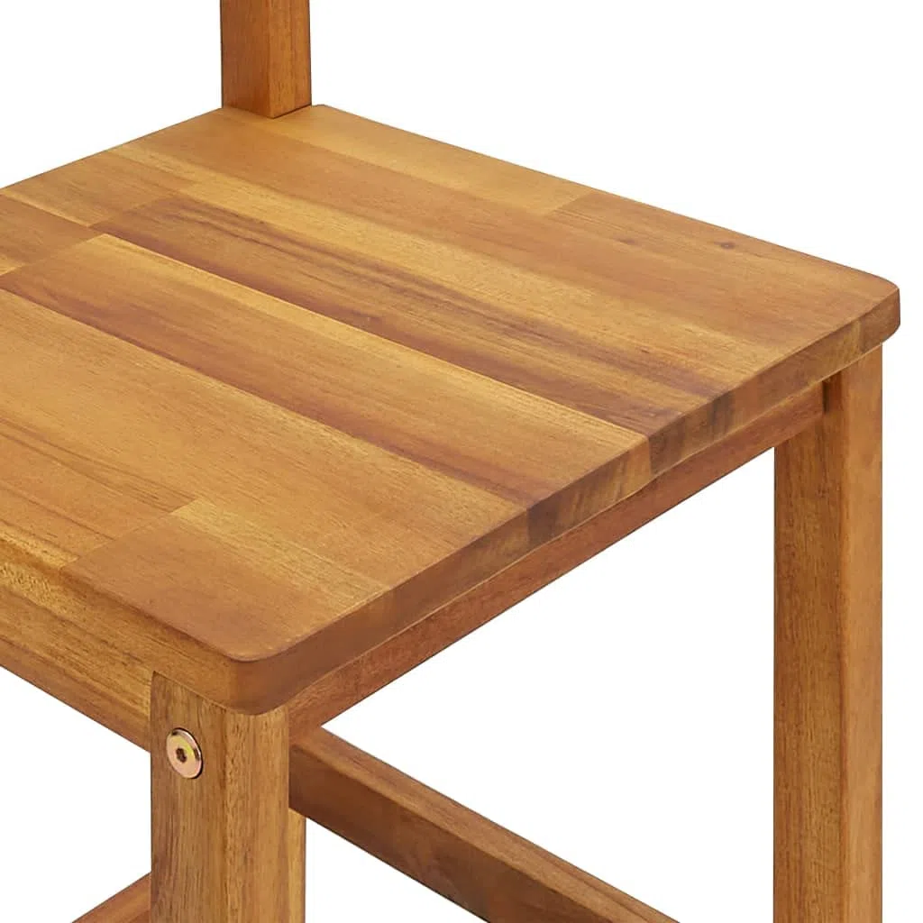 Lot de 6 tabourets de bar en bois massif d'acacia avec dossier et repose-pieds pour l'intérieur et l'extérieur avec surface revêtue d'huile