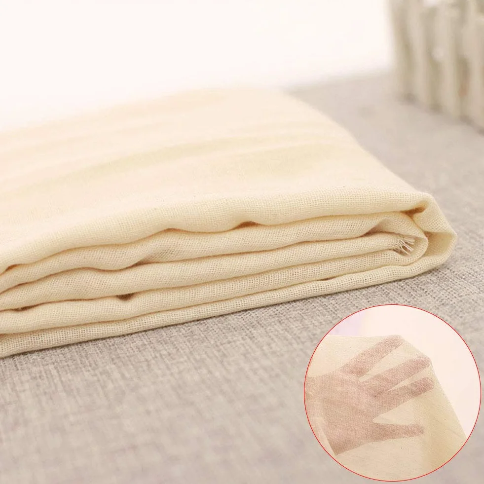 Faderr Étamine de cuisine antibactérienne en coton 150 x 150 cm Qualité 90 réutilisable beige