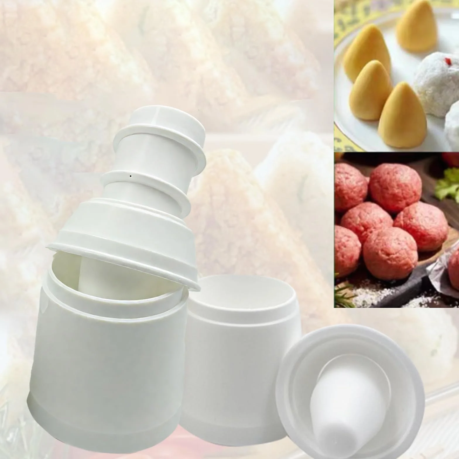 Lot de 2 moules onigiri forme 3 en 1 pour boulettes de riz, poisson et wonton sushi