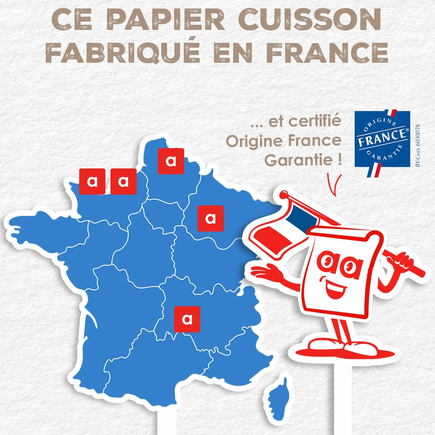 Alfapac Papier Cuisson Brun 10M Anti-adhérent Grande Largeur Fabriqué en France
