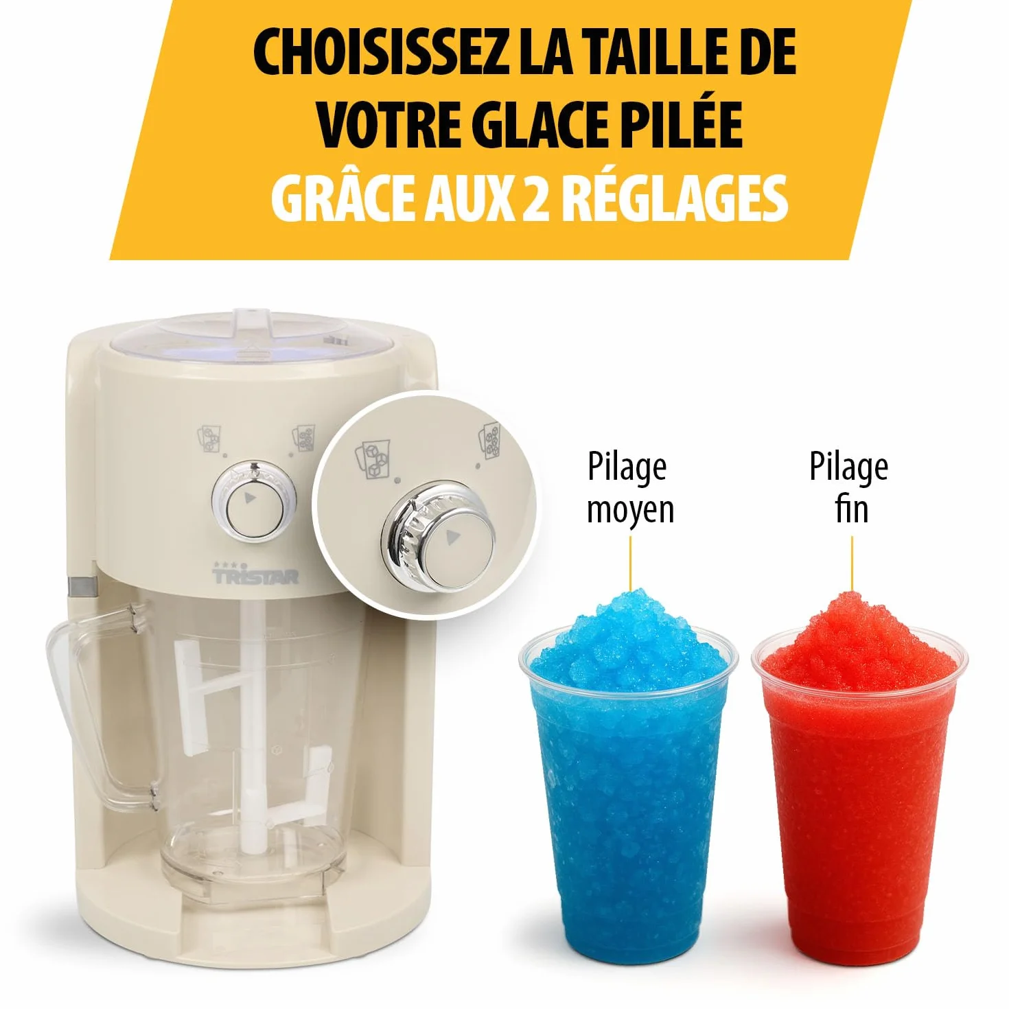 Tristar machine à granités KD-7310 1,1 L 600 ml 250 g/min