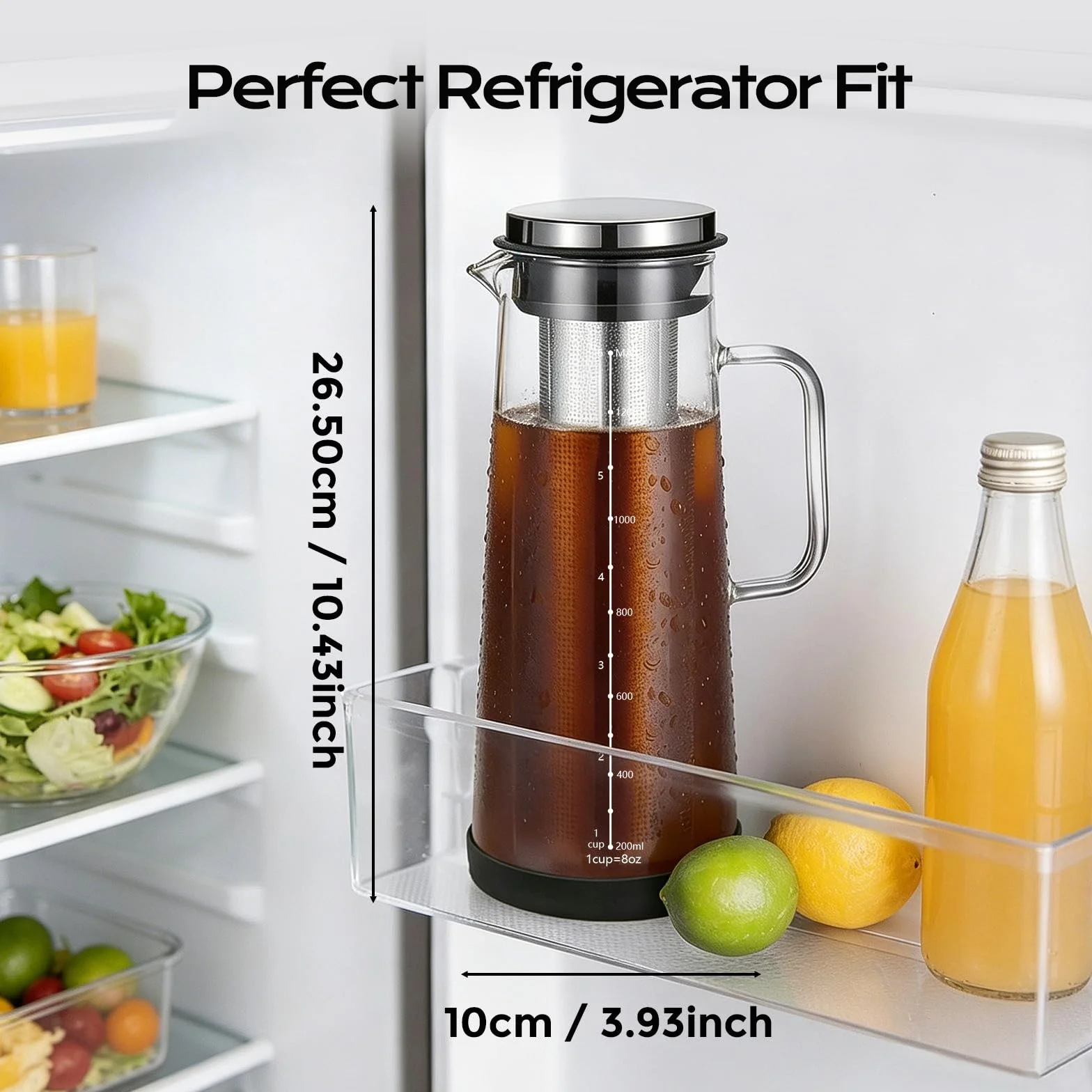 Machine à café Cold Brew 1,4 l filtre en acier inoxydable extraction profonde pichet thé glacé