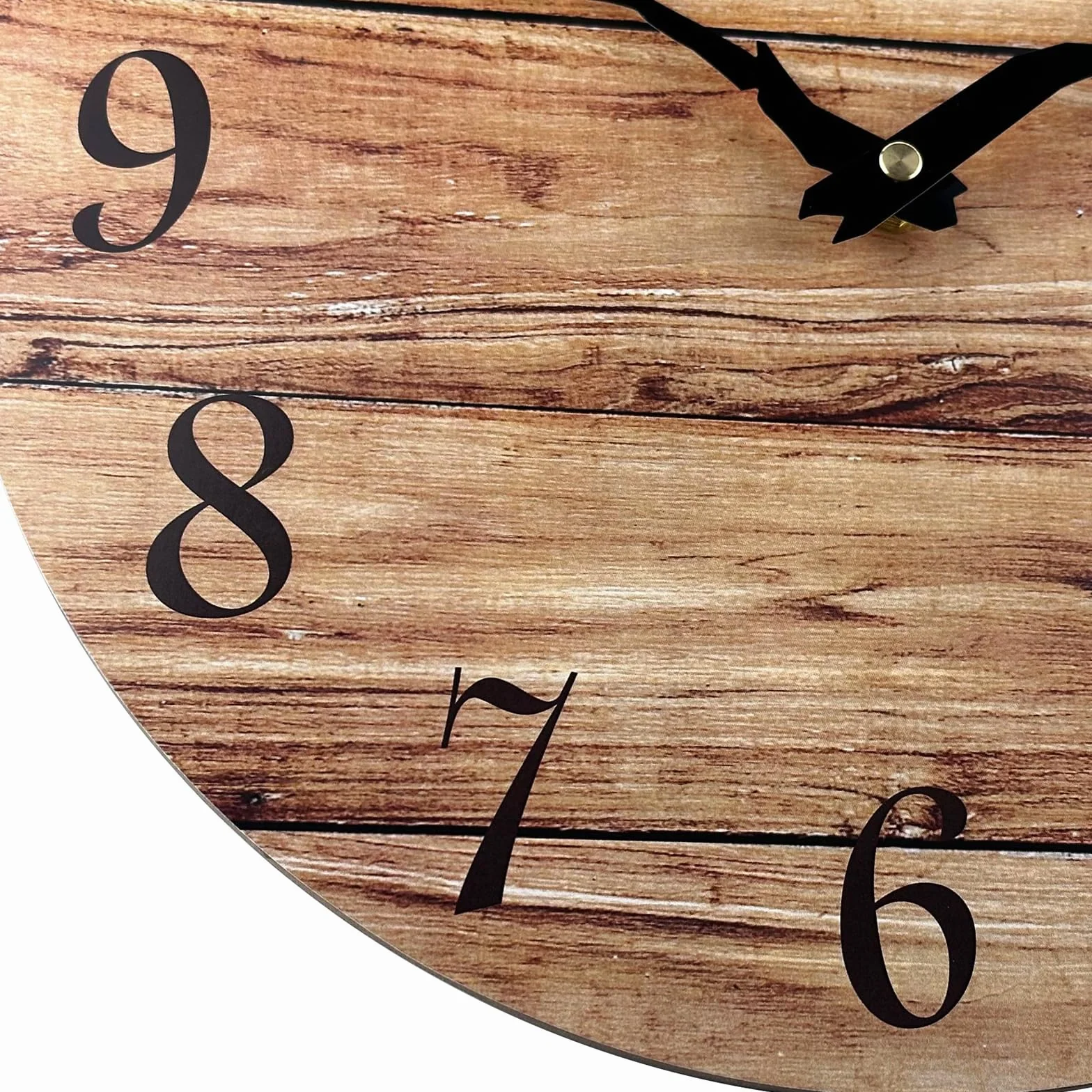 Plumeet Horloge Murale Bois 30cm Quartz Silencieux Noyer Rustique