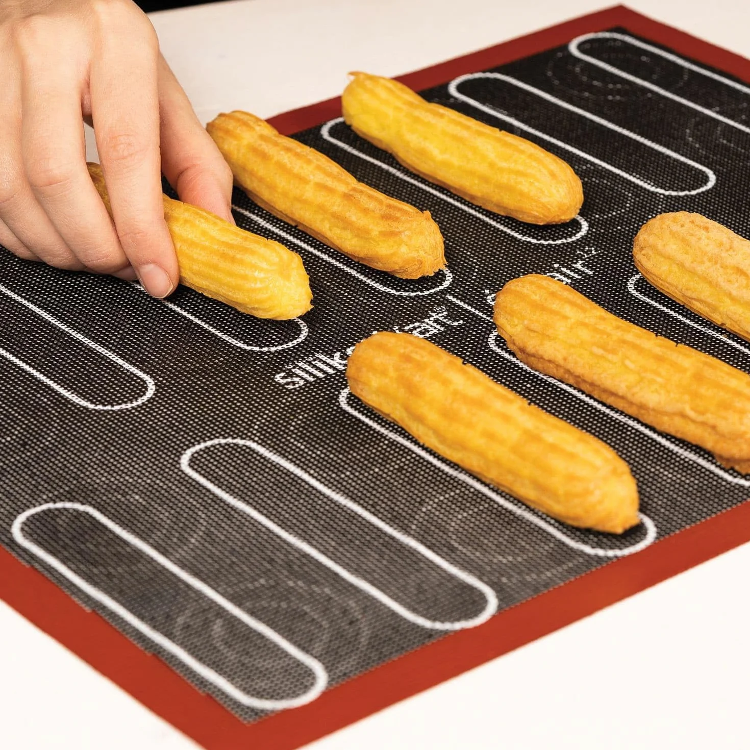 Silikomart Tapis microperforé en silicone pour ÉCLAIR & CHOUX 400x300 mm antiadhésif fibre de verre