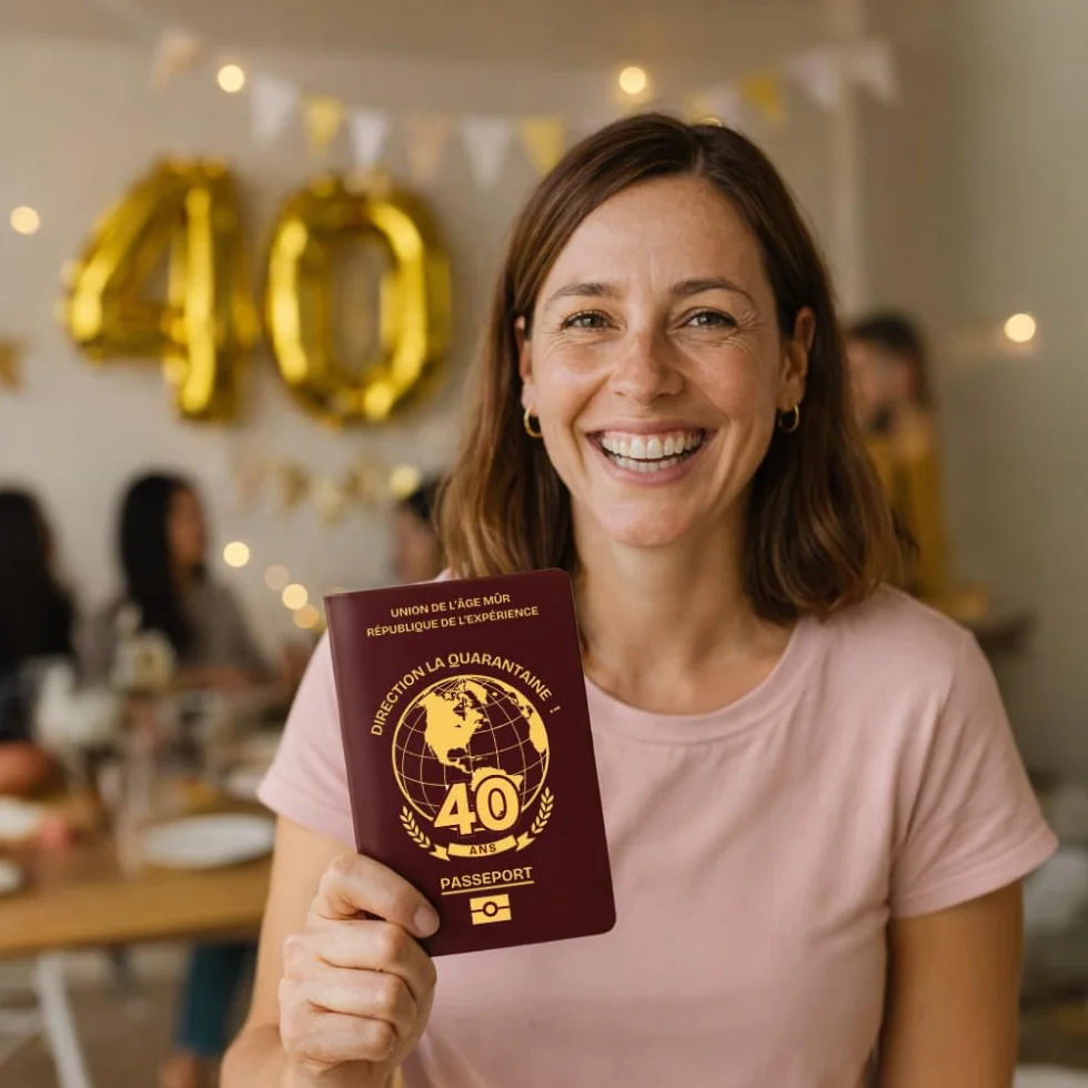 Carte d’Anniversaire 40 ans Passeport Anniversaire Livre d’Or Humour à Remplir Idée Cadeau Original Homme Femme
