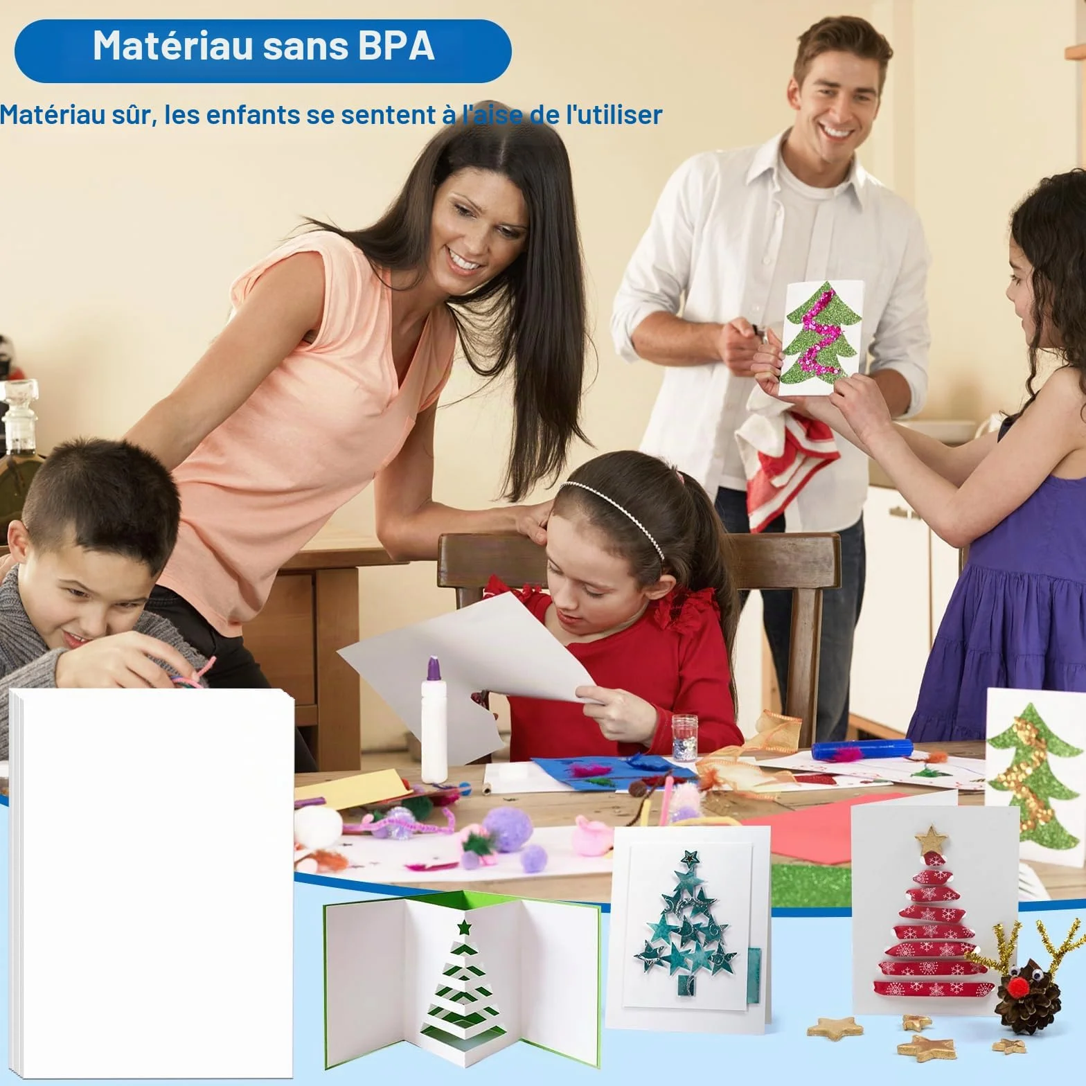 Papier cartonné blanc A4 250g/m² lot de 50 feuilles pour imprimante impressions invitations mariages DIY
