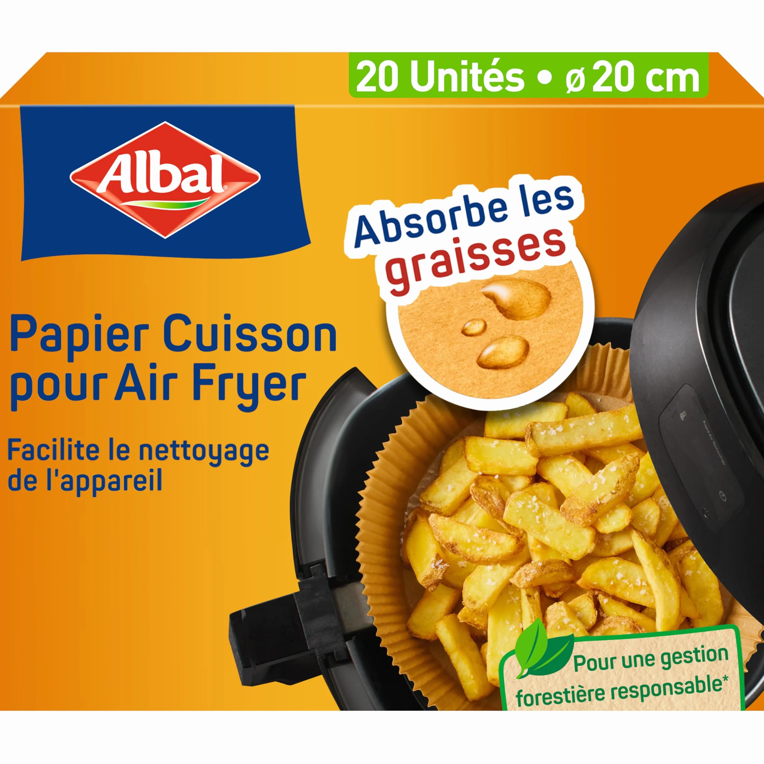 Albal Papier Cuisson Air Fryer 4-8 litres Absorbe les graisses