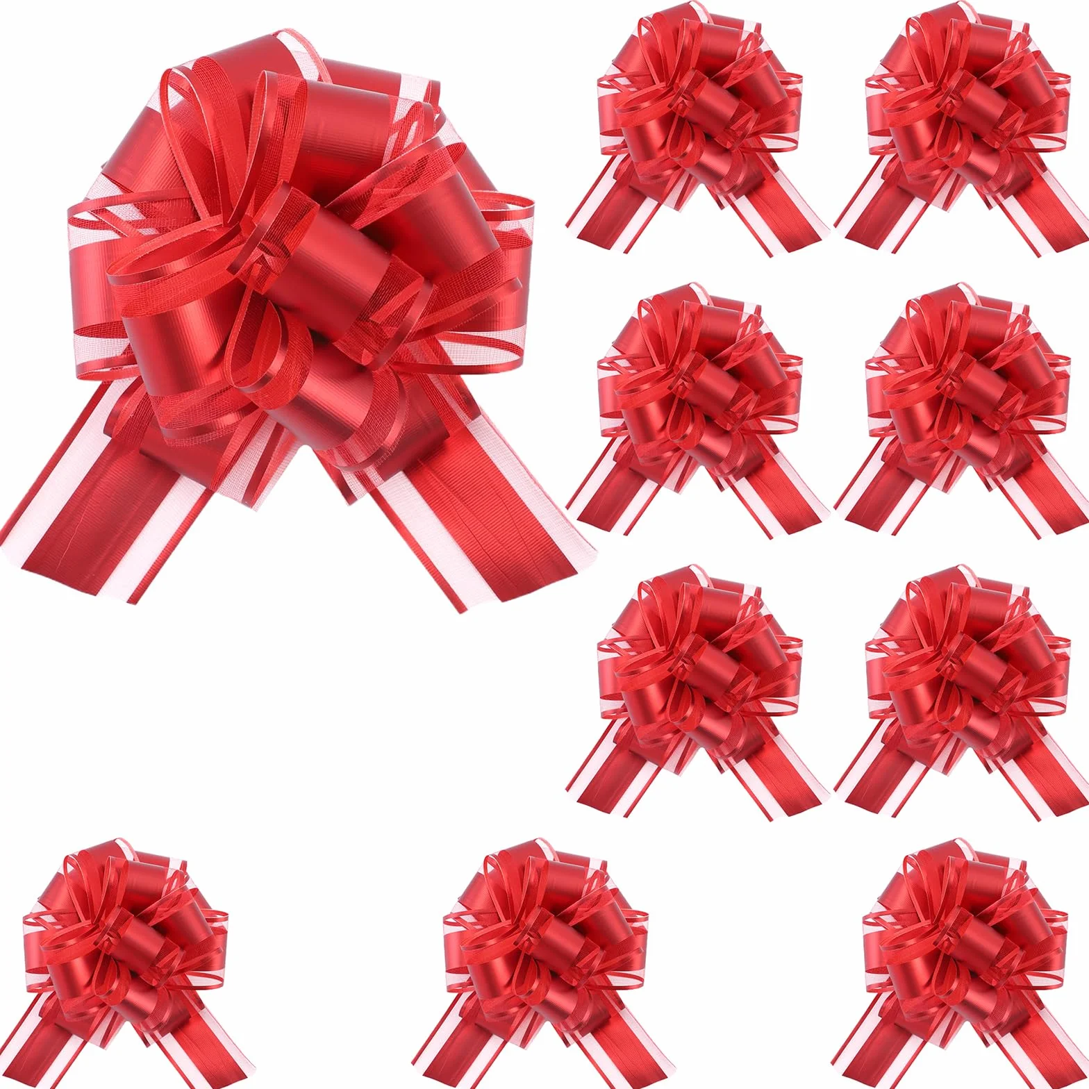 Noeuds Cadeau 15 cm Grands Décoratifs d'emballage Cadeau Rouge pour Mariage Anniversaire Noël