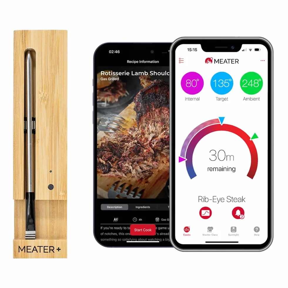 MEATER Plus Thermomètre à Viande Intelligent Sans Fil Bluetooth WiFi Jusqu'à 50m