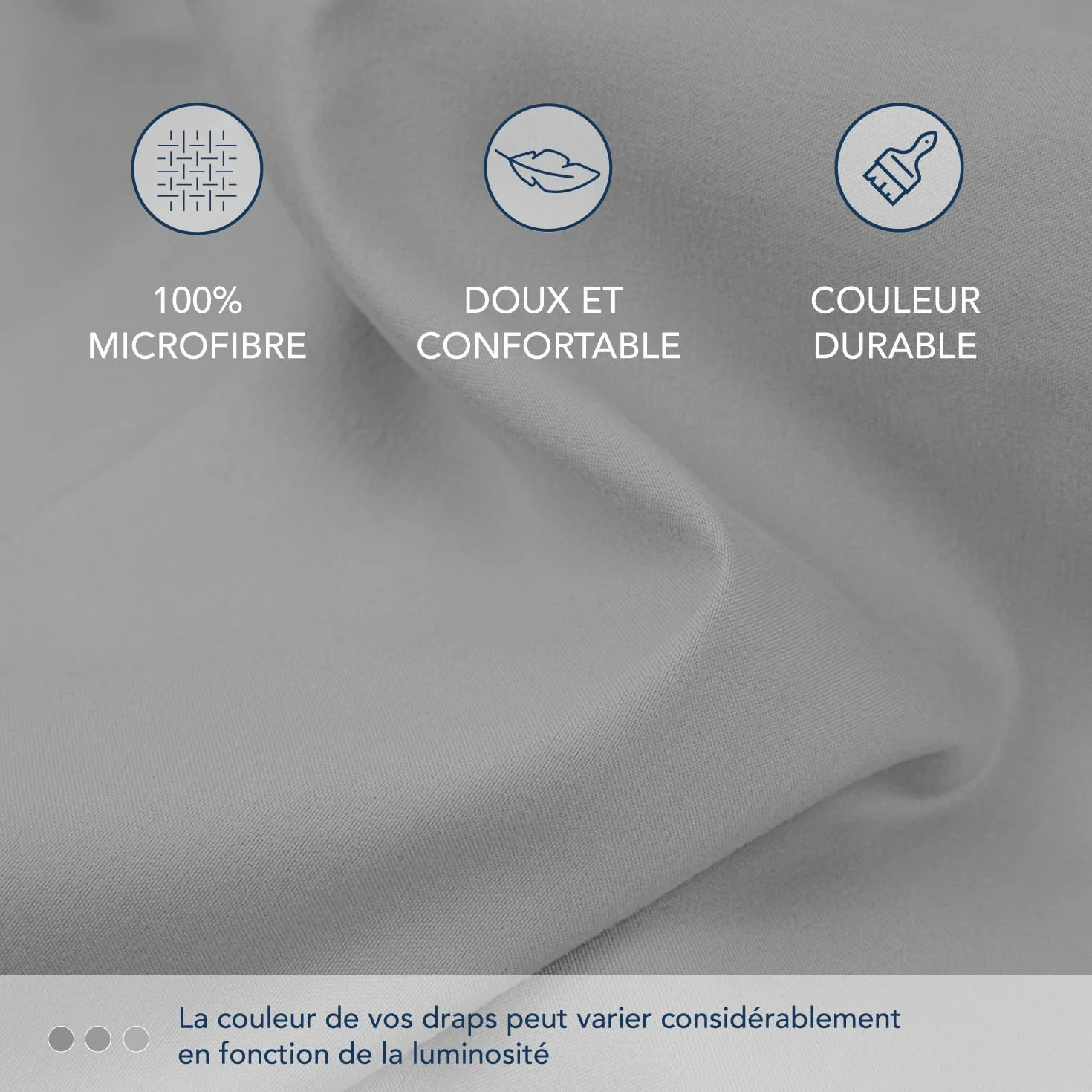 Dreamzie Drap Housse 140x190/200 Bonnet 35 cm Microfibre Anthracite Certifié Oeko TEX