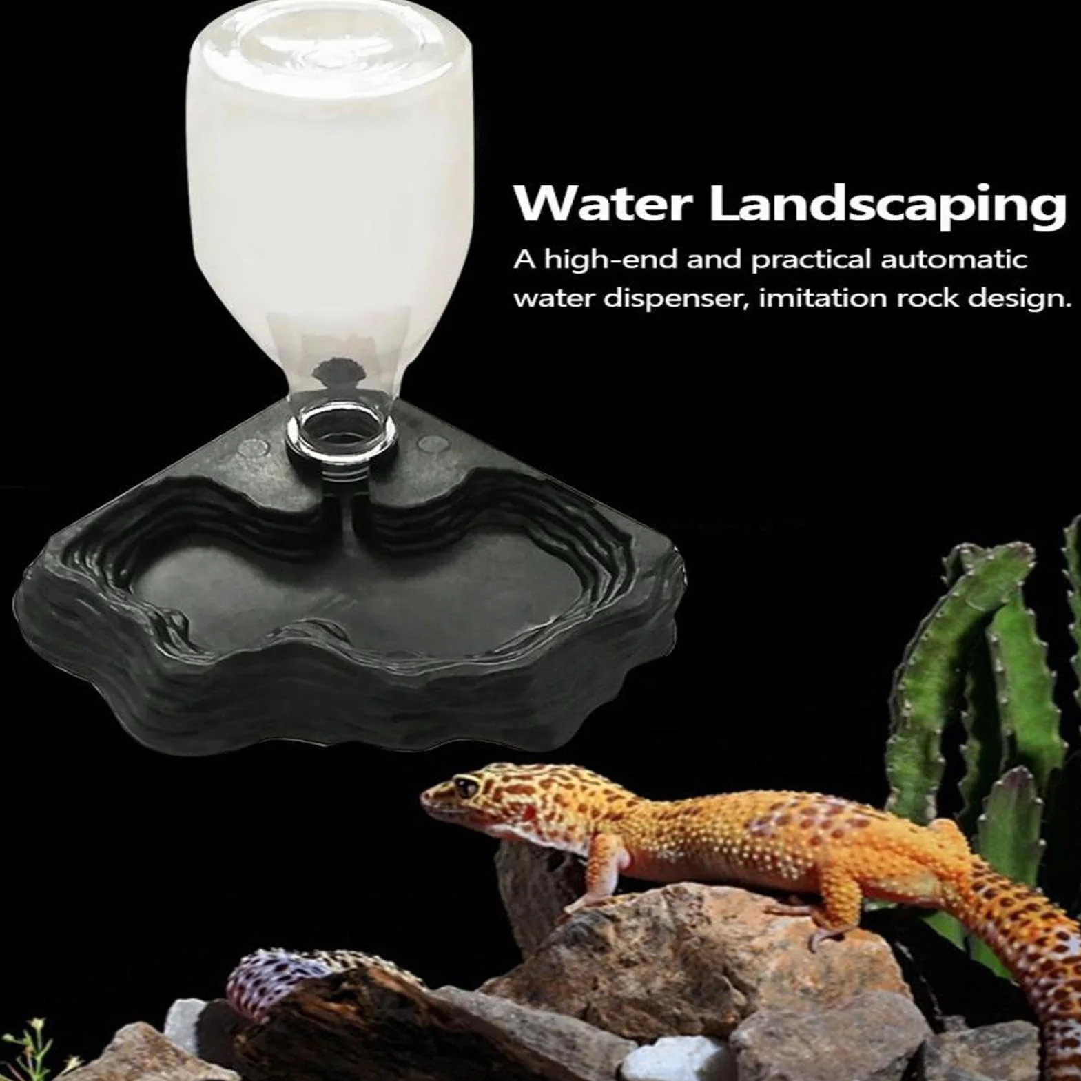 Distributeur d'eau pour reptiles Fontaine automatique pour terrarium cascade siphon amphibien bol à boire