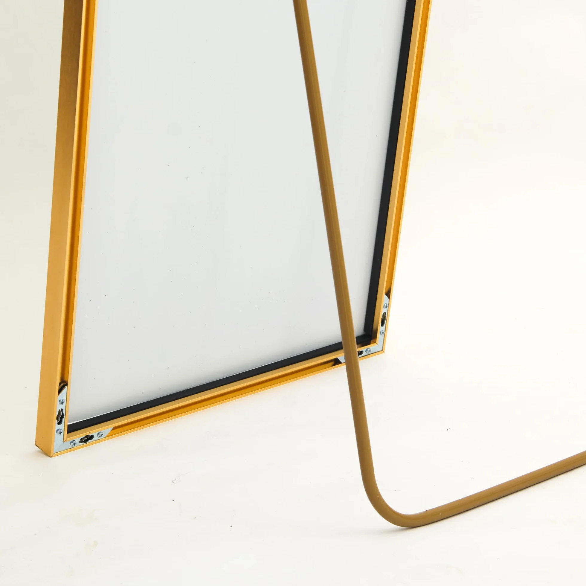 Miroir sur Pied 150x40 cm, Miroir de Sol Rectangulaire avec Cadre en Aluminium Noir, pour Salle de Bain