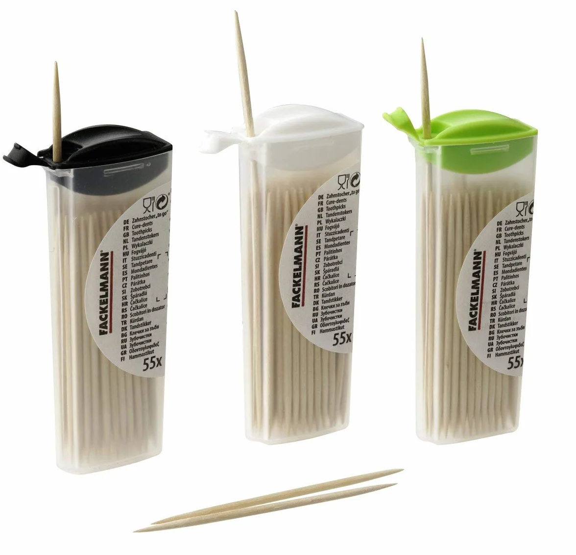 FACKELMANN Cure-Dents en Bois 68 mm Lot de 55
