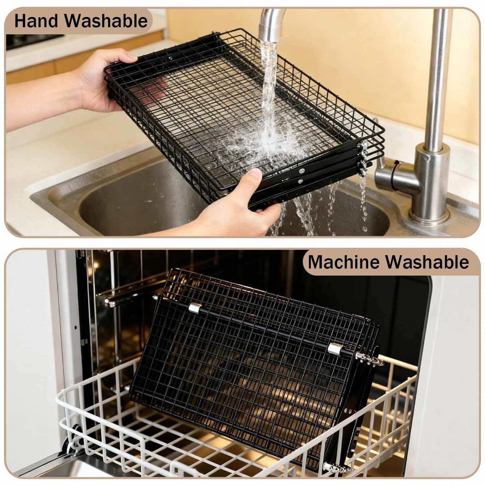 Grille de Refroidissement Pâtisserie 4 Niveaux Pliable, Hauteur Réglable, Four et Lave-Vaisselle Safe