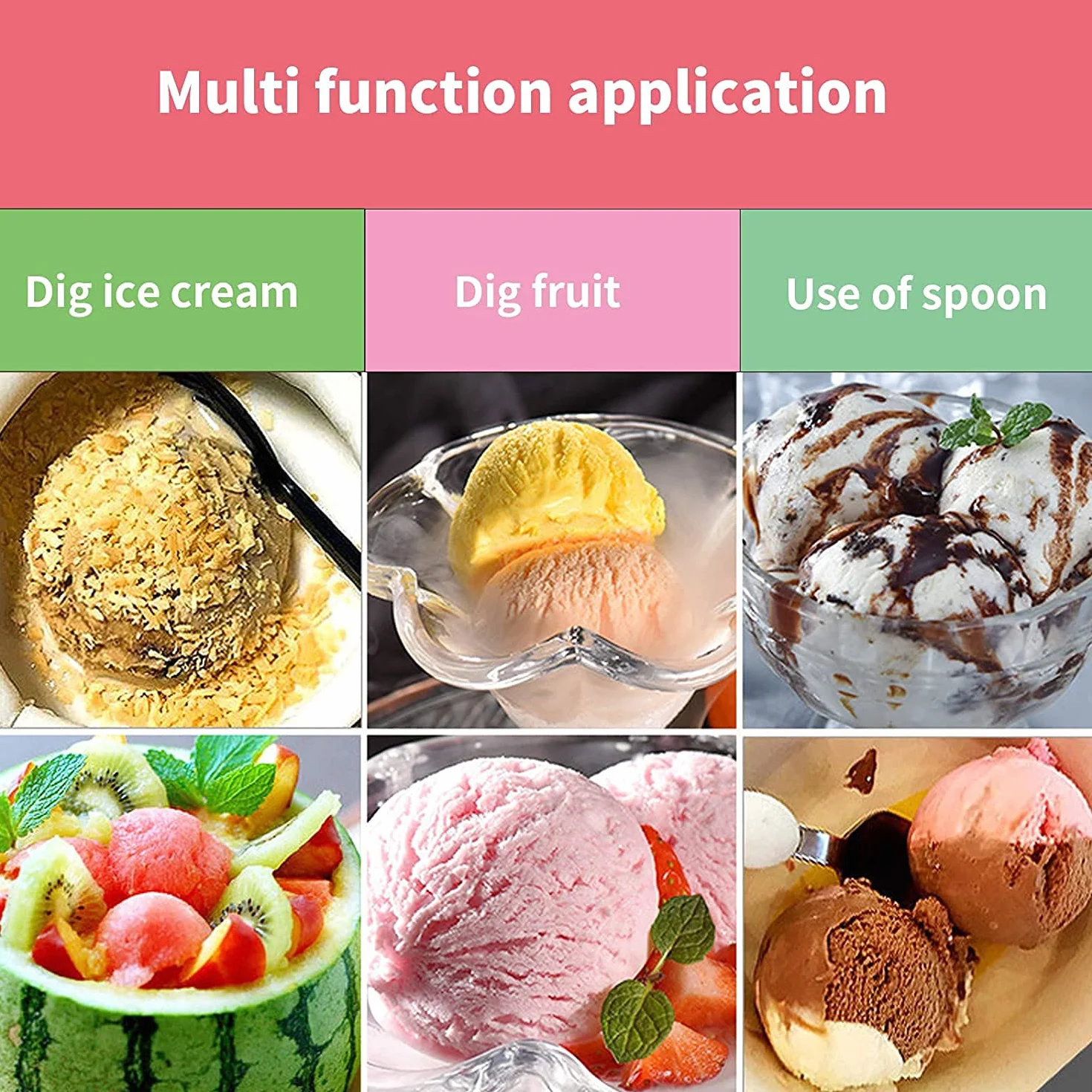 Cuillère à Melon Acier Inoxydable 4 Pièces Set Fruits Outils Découpage