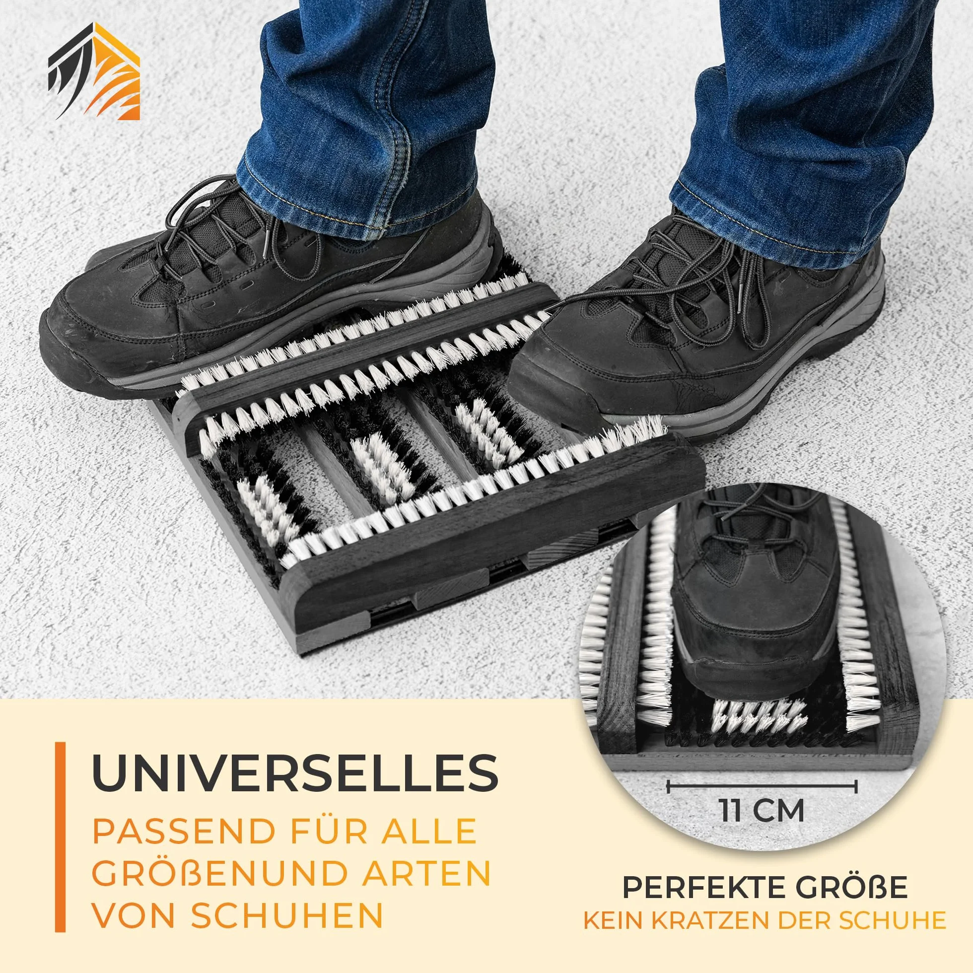 Nettoyant pour chaussures avec tapis antidérapant et brosses puissantes Gris