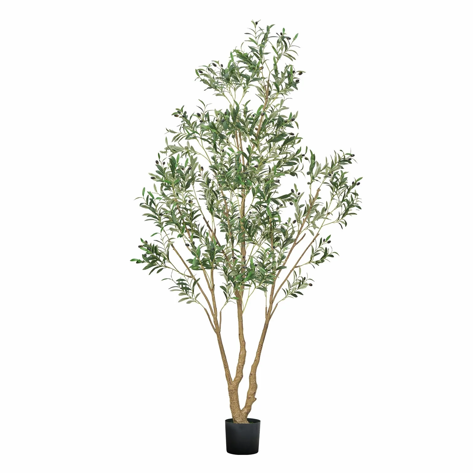 VEVOR Arbre Artificiel 2,4 m Olivier avec Pot Noir Faux Arbre Décoration Intérieur