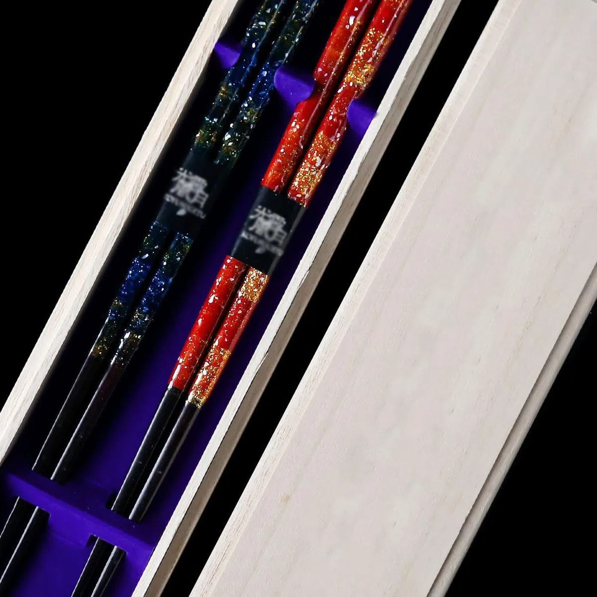 Baguettes pour débutants, Baguettes en métal, Baguettes japonaises Faites à la Main, Motif Ciel étoilé, Ensemble de Baguettes pour la Maison