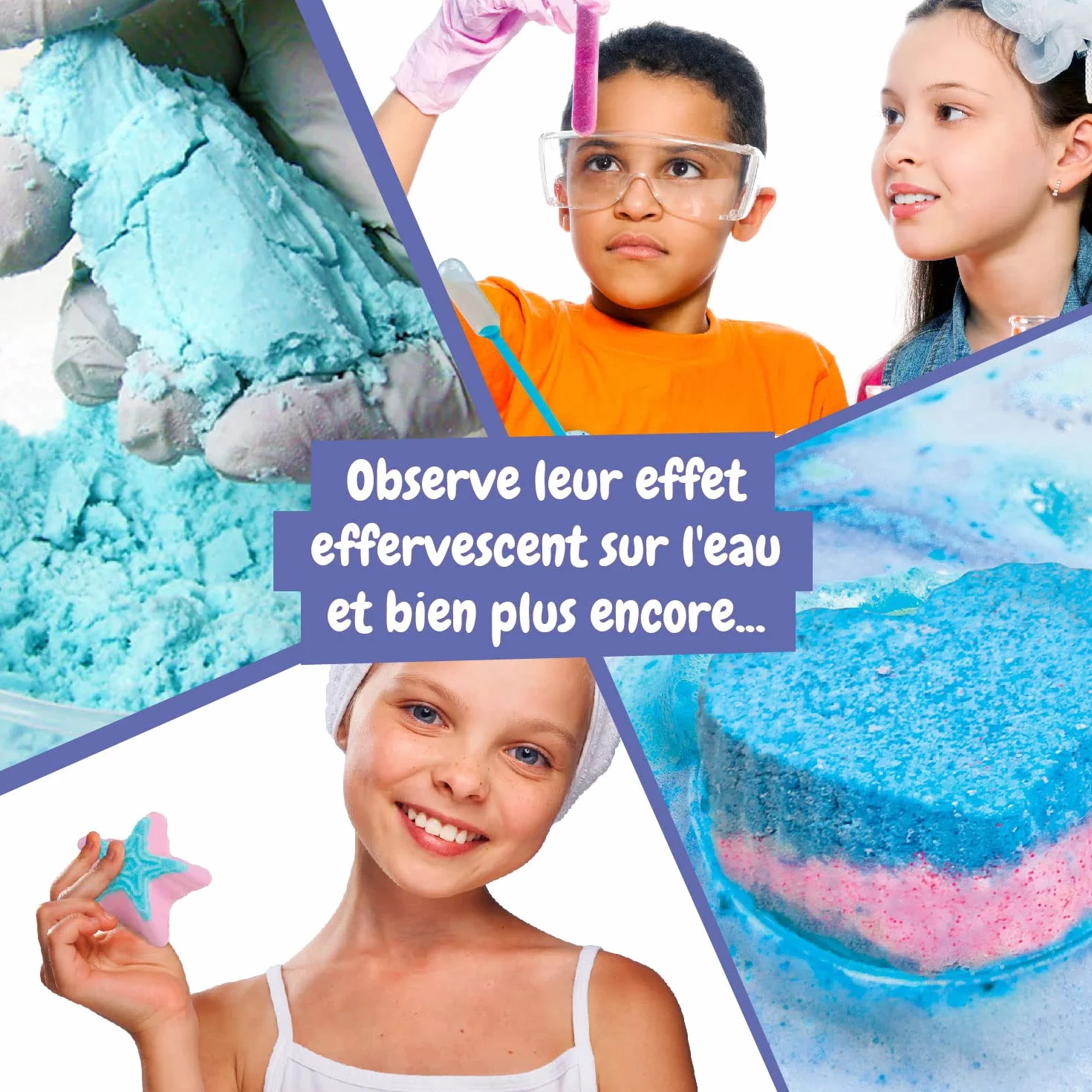 Science4you Fabrique Bombe de Bain pour Enfants: Création Boule de Bain, 6 Expériences Scientifiques, Coffret de Sciences pour Fille & Garçon 7+ Ans