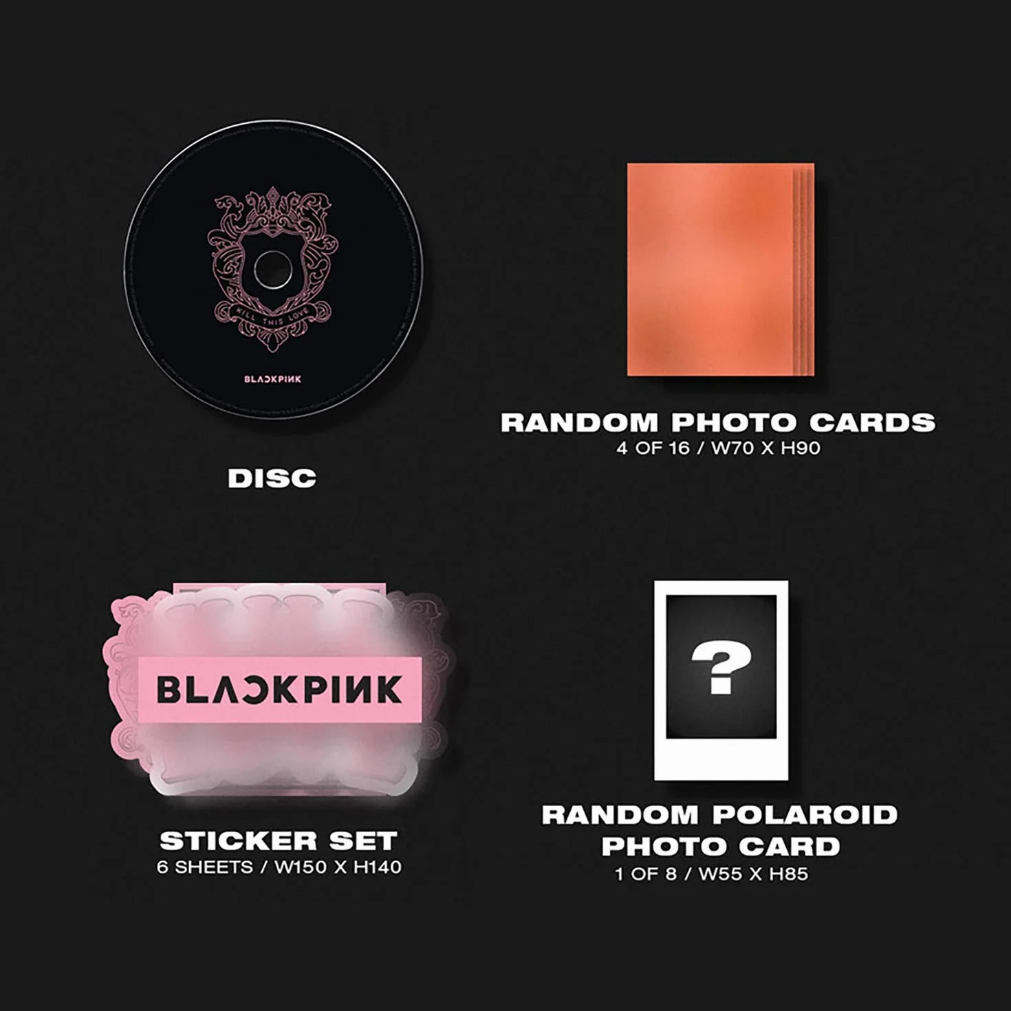 BLACKPINK Kill This Love BLACK Ver. 2nd Mini Album CD Photobook Set