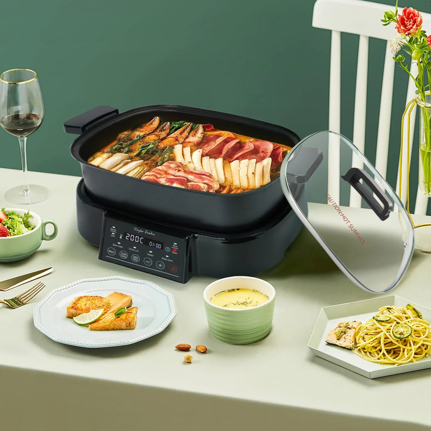 Taylor Swoden Arthur Cuiseur vapeur électrique 6L 1250W Programmable 3 Paniers empilables Sans BPA