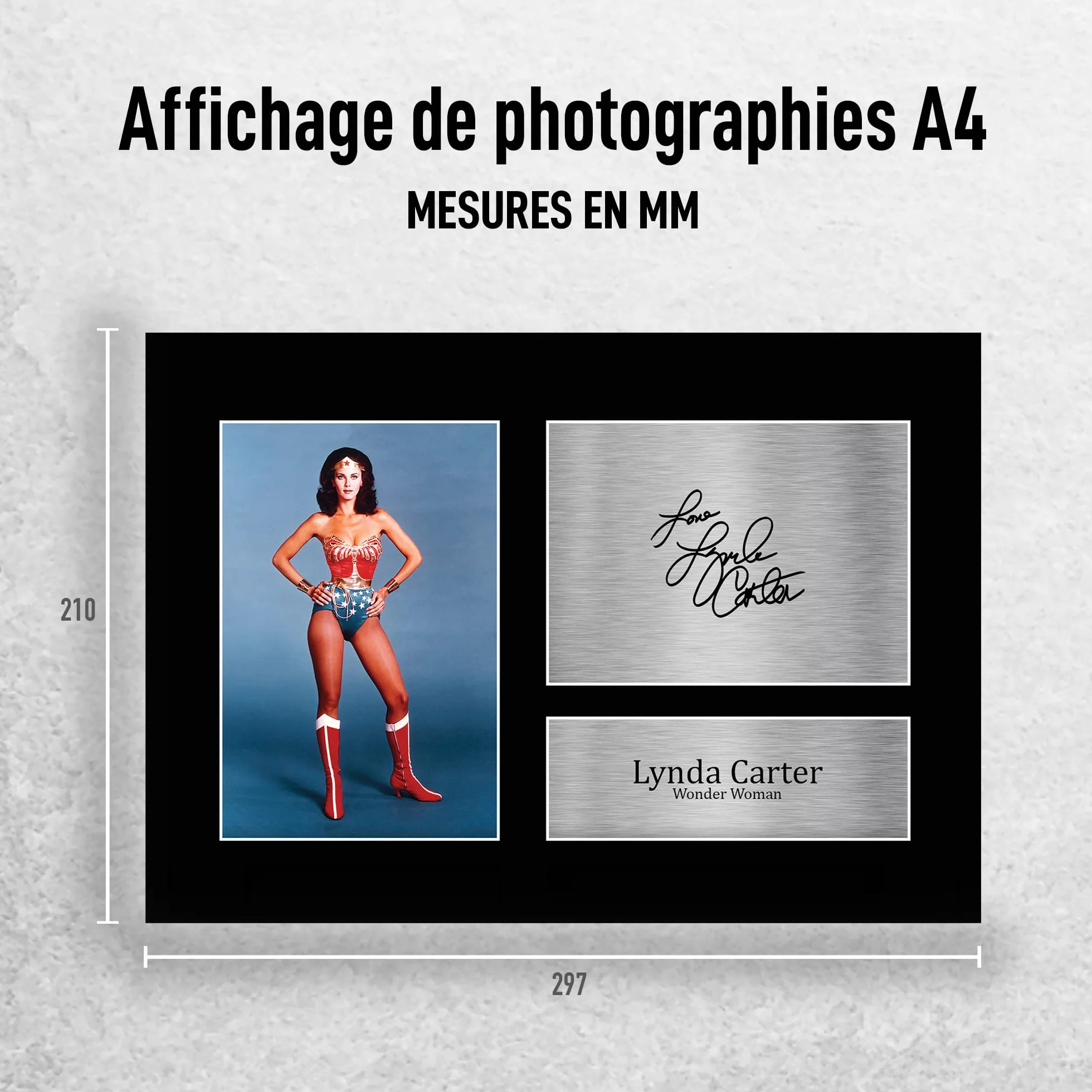 A4 Lynda Carter Wonder Woman Photo Autographiée Signée Cadeau Fan