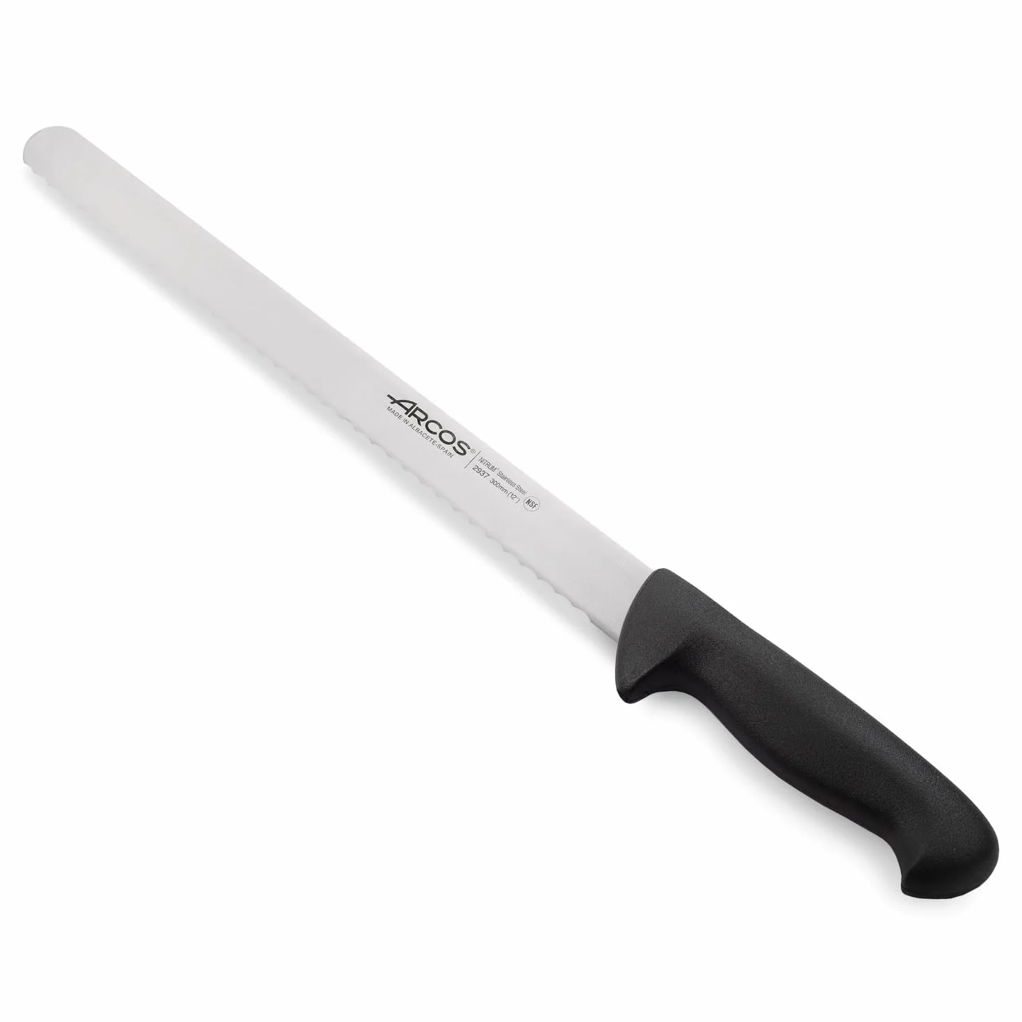 Arcos Séries 2900 Couteau à Pâtisserie Couteau à Gâteau Lame Acier Inoxydable Nitrum 300 mm Manche Polypropylène Noir