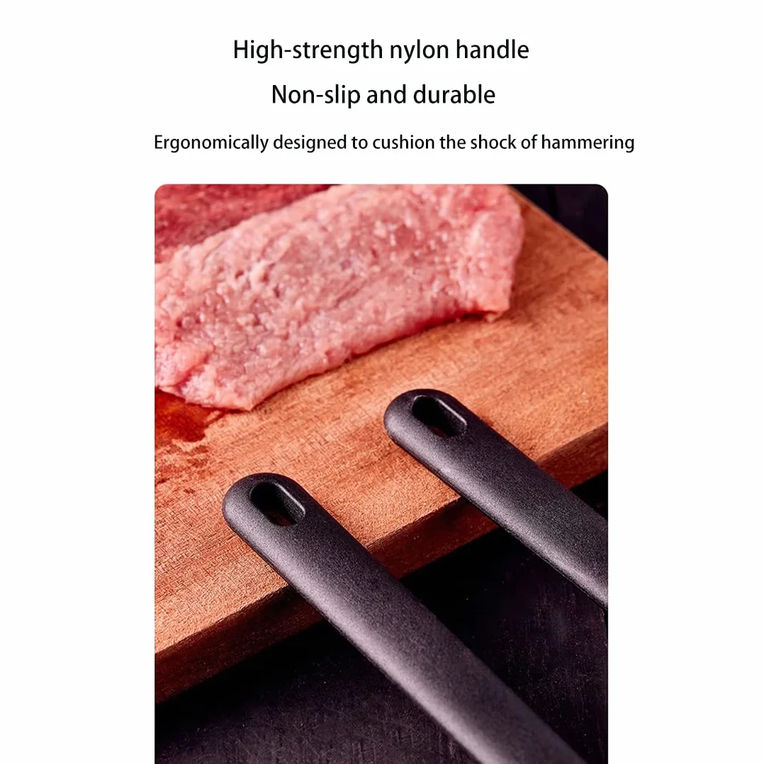 Attendrisseur de Viande en Acier Inoxydable, Marteau Double Face pour Steak, Poulet, Porc, Lave-Vaisselle