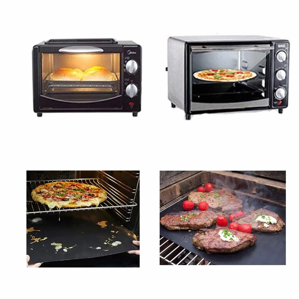 Tapis de Cuisson Barbecue 6 Pièces 40 x 32.5cm Anti-adhérent Réutilisable