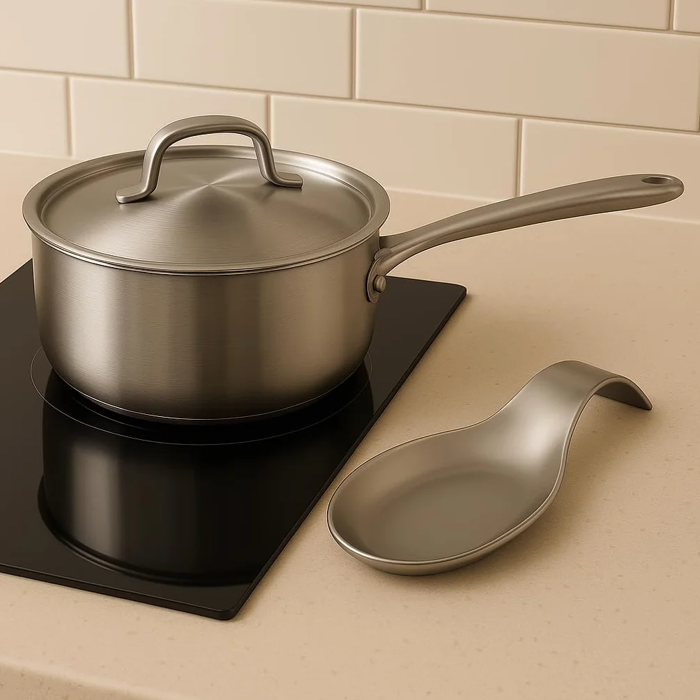 Porte-cuillère cuisine acier inoxydable argent MGE