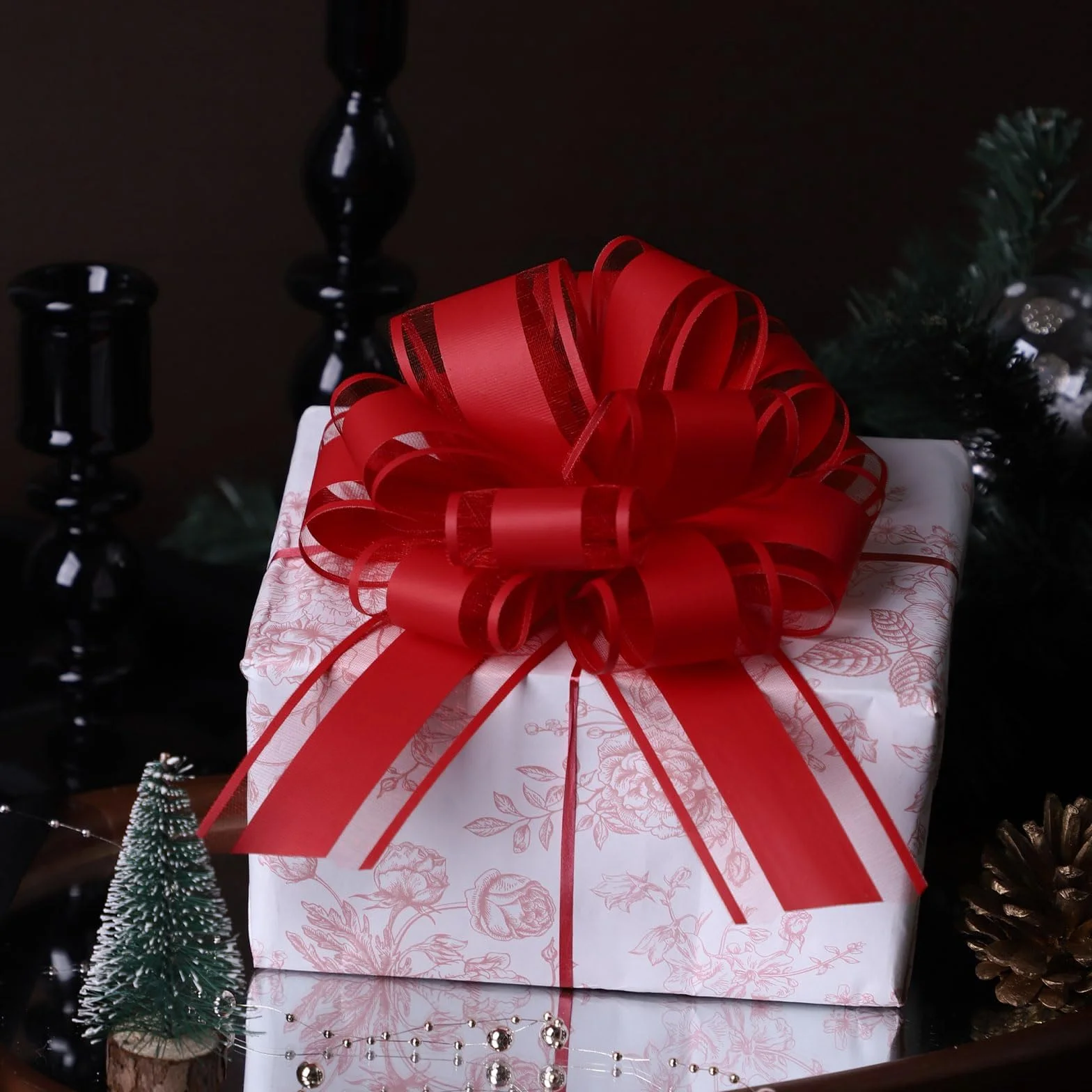 Noeuds Cadeau 15 cm Grands Décoratifs d'emballage Cadeau Rouge pour Mariage Anniversaire Noël
