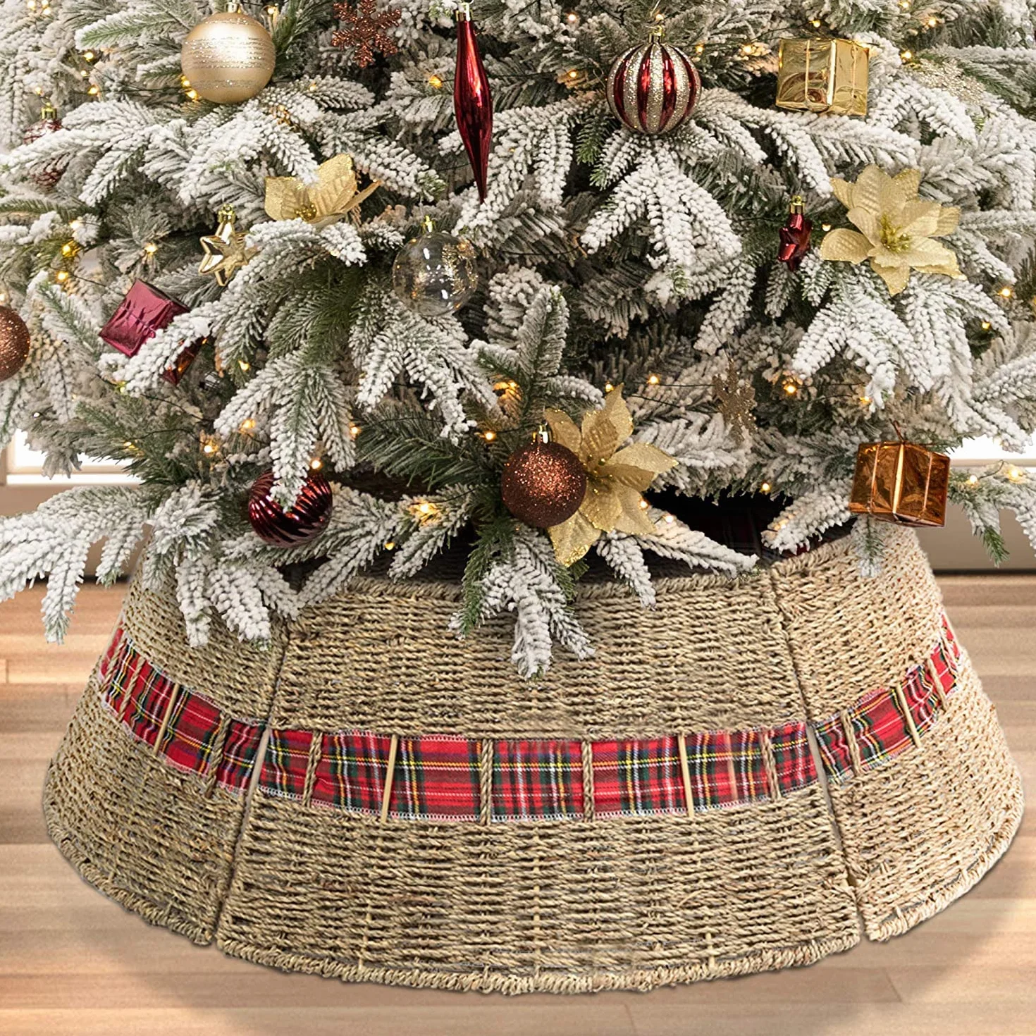 Piéd de Sapin de Noël Collier Jupe Décoration Arbre